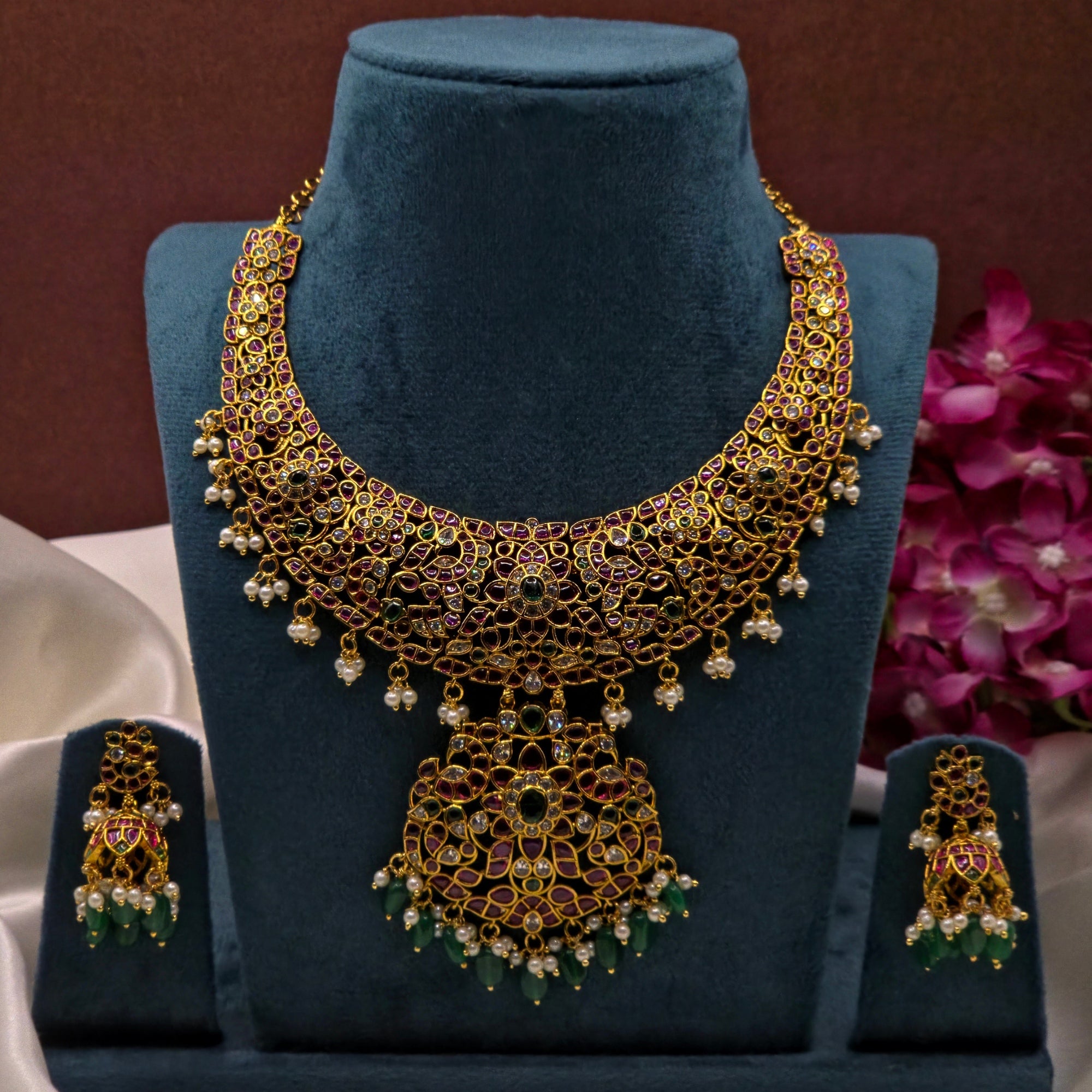 Royal Kempu Peacock Haram Set