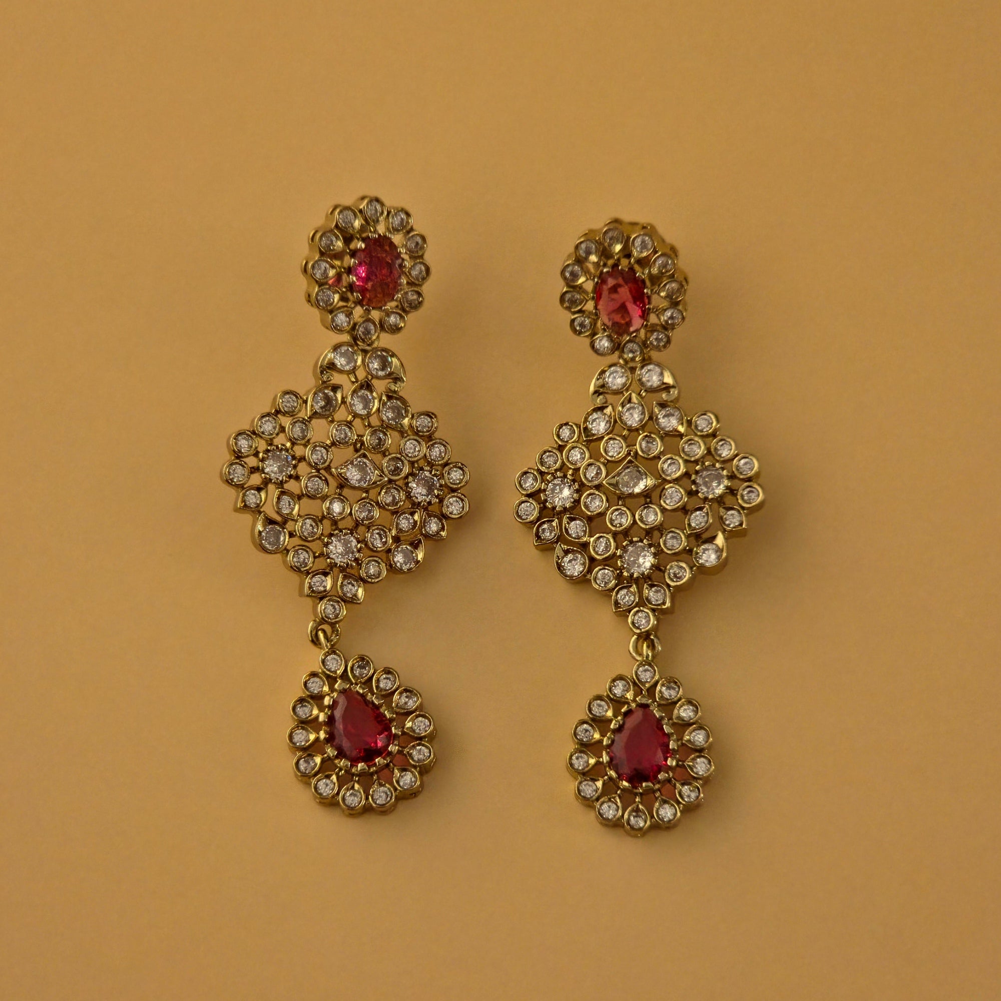 Ruby Red Victorian Kundan Bridal Choker Set