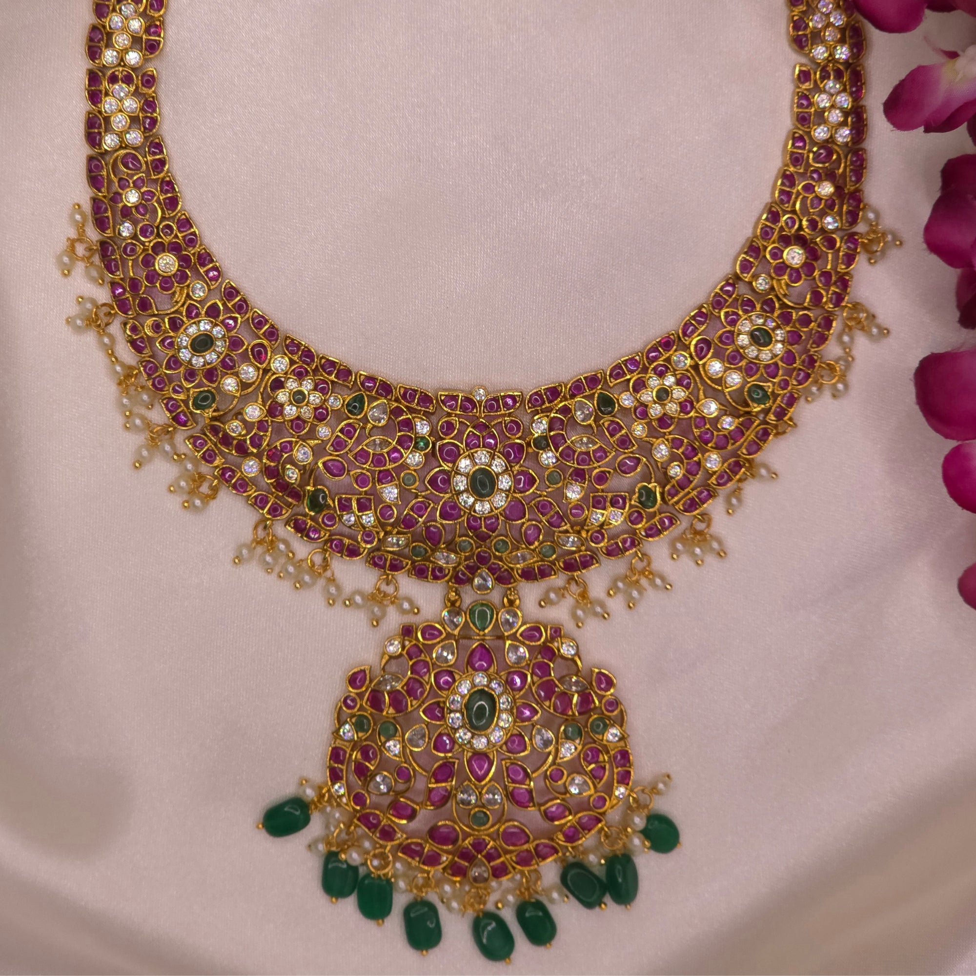 Royal Kempu Peacock Haram Set