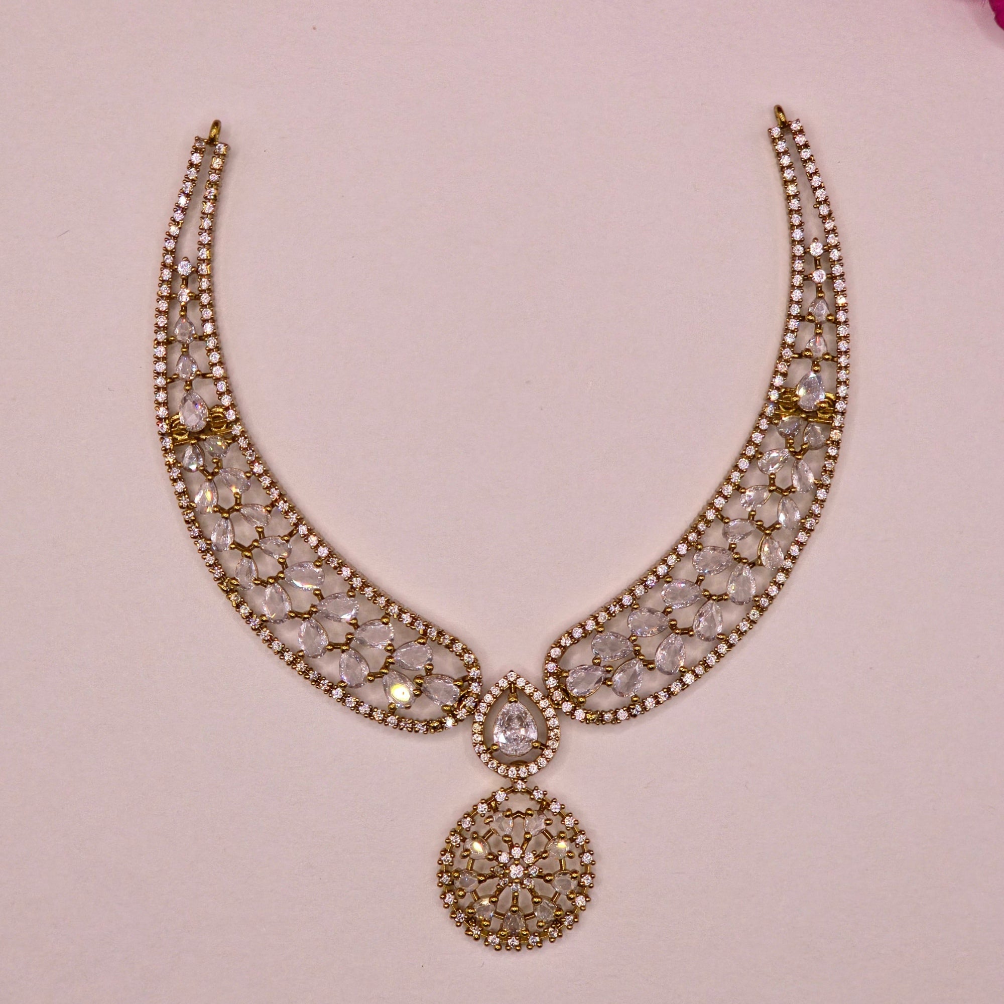 Crystal Teardrop Bridal Necklace Set