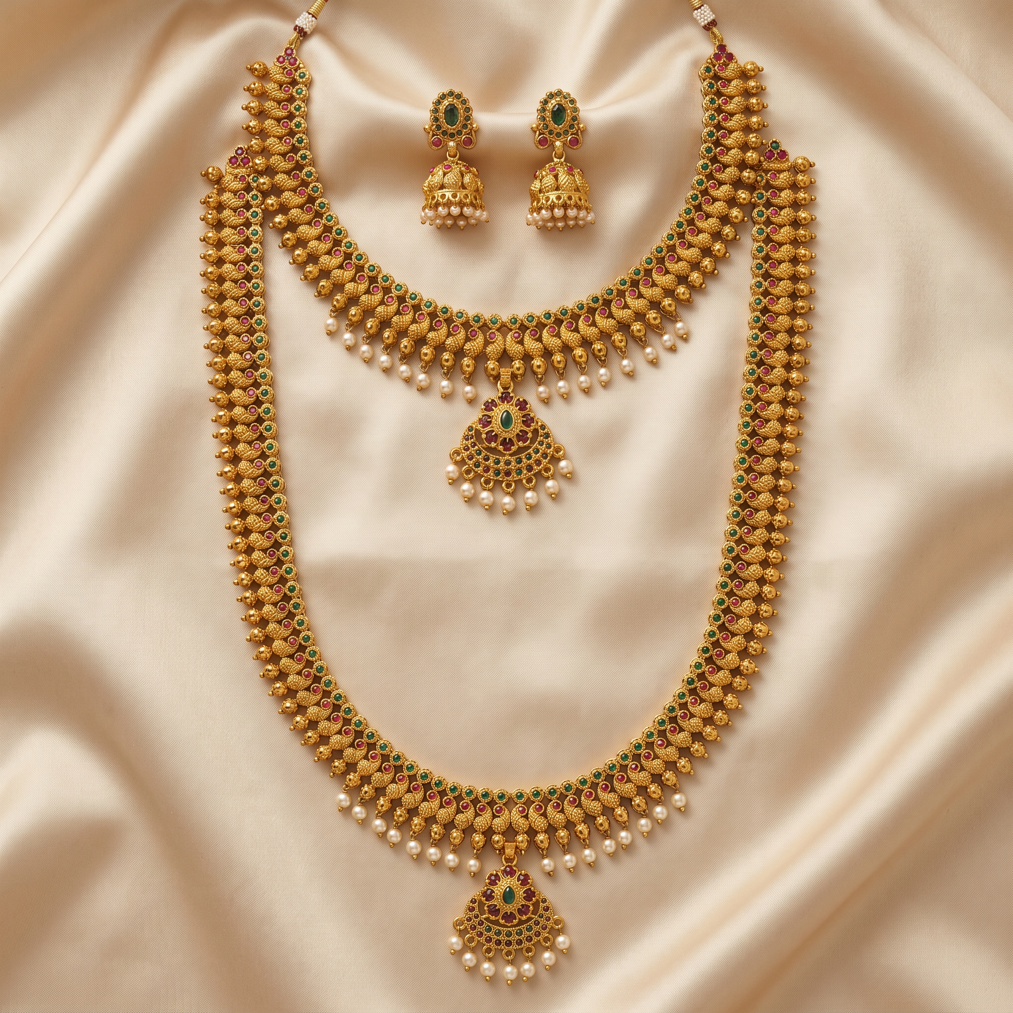 Emerald Pearl Bridal Combo Set