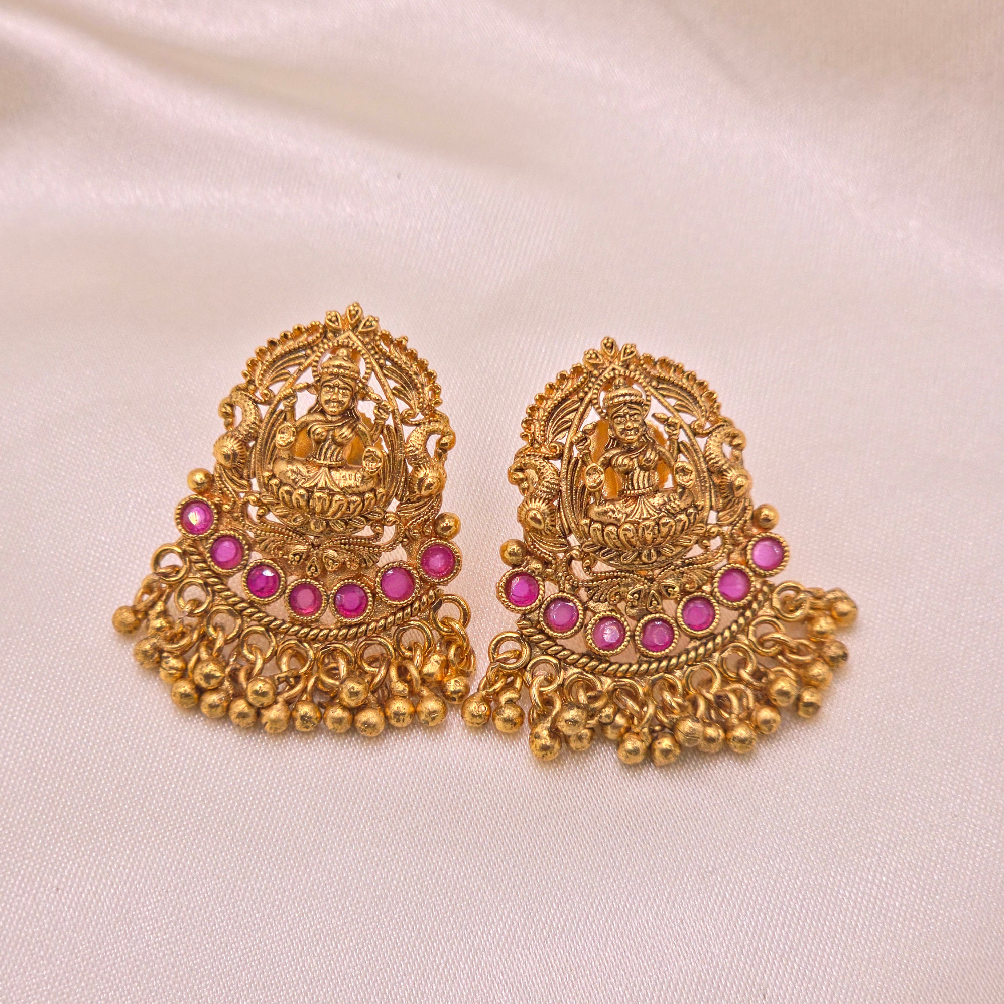 Lakshmi Ruby Antique Necklace Set