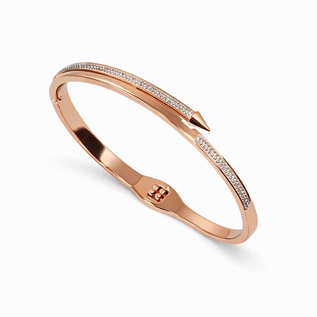 Arrow Crystal Pavé Rose Gold Bracelet