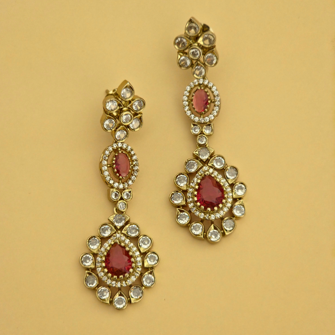 Blush Red Kundan Bridal Choker Set