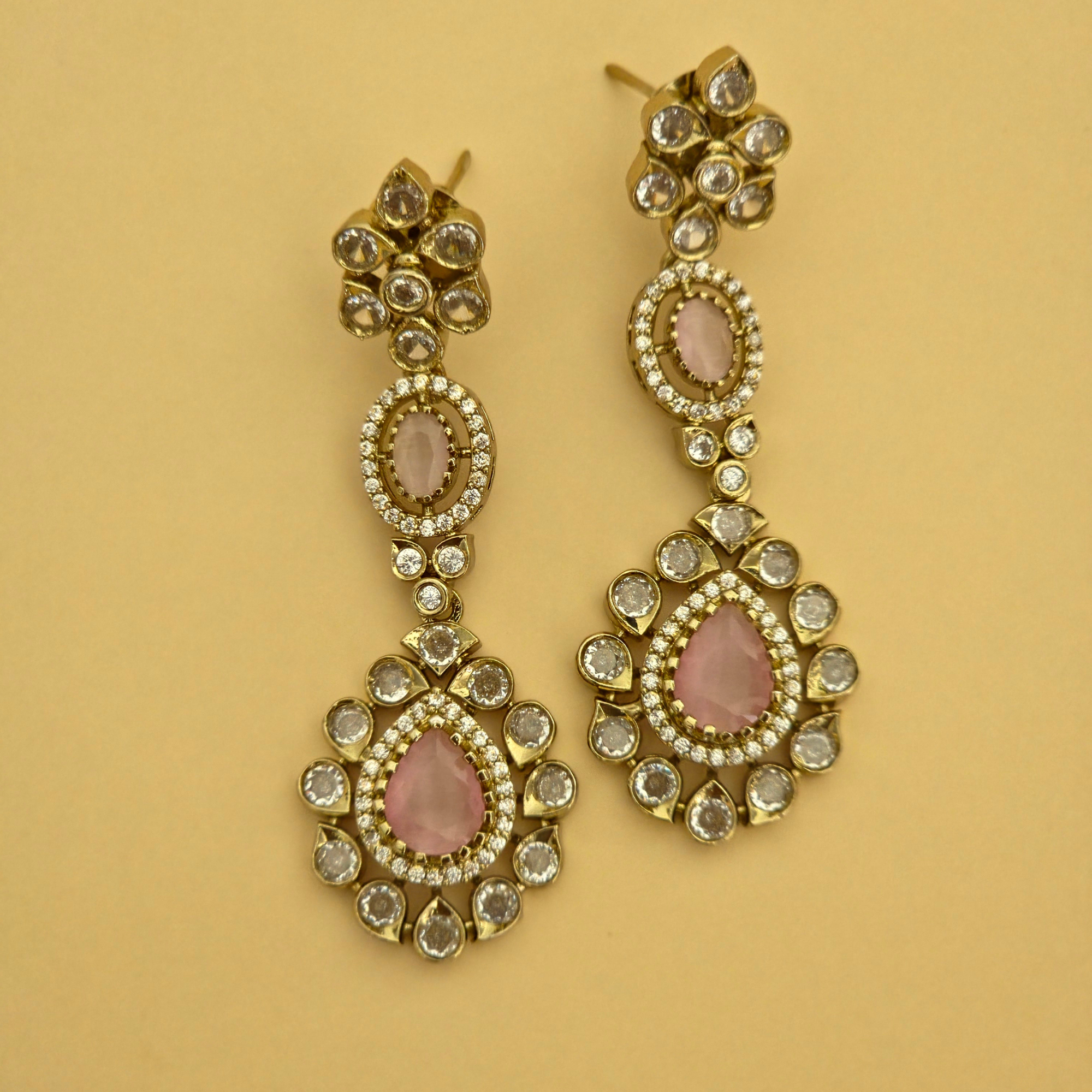 Blush Pink Victorian Kundan Bridal Choker Set