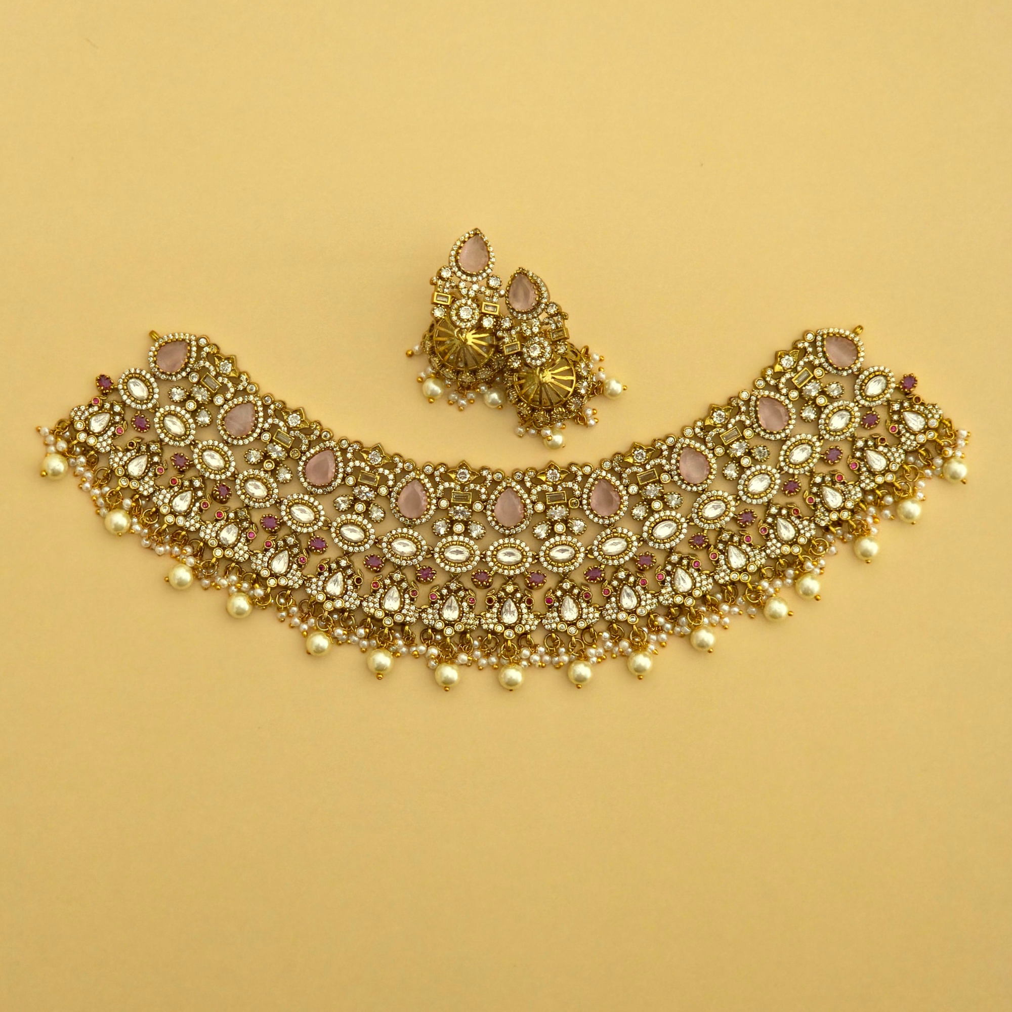 Royal Blush Victorian Pearl Choker Set