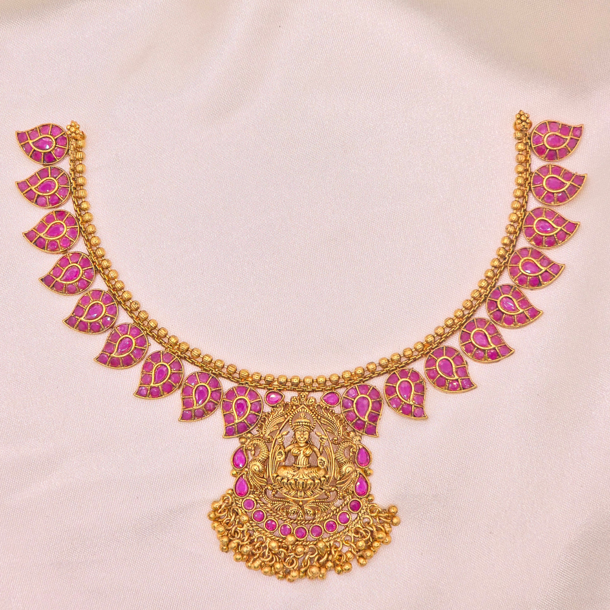 Lakshmi Ruby Antique Necklace Set