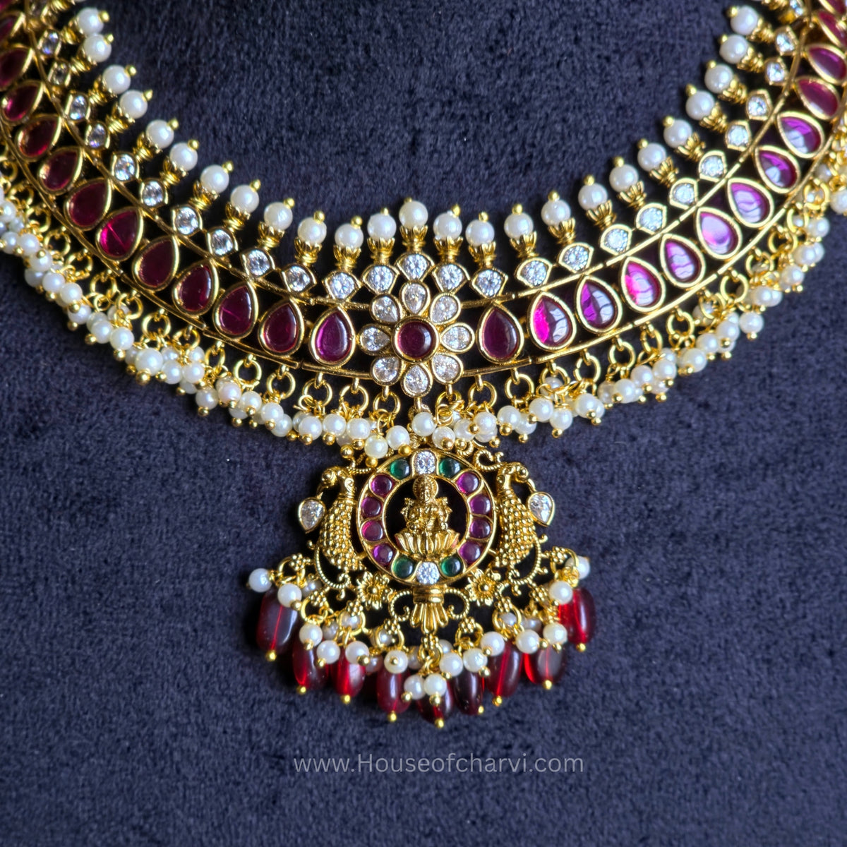 Ruby Lakshmi Necklace Set