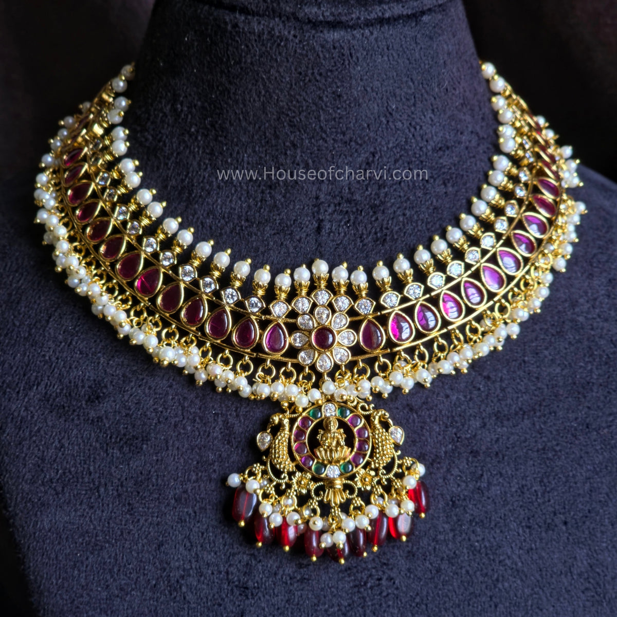 Ruby Lakshmi Necklace Set