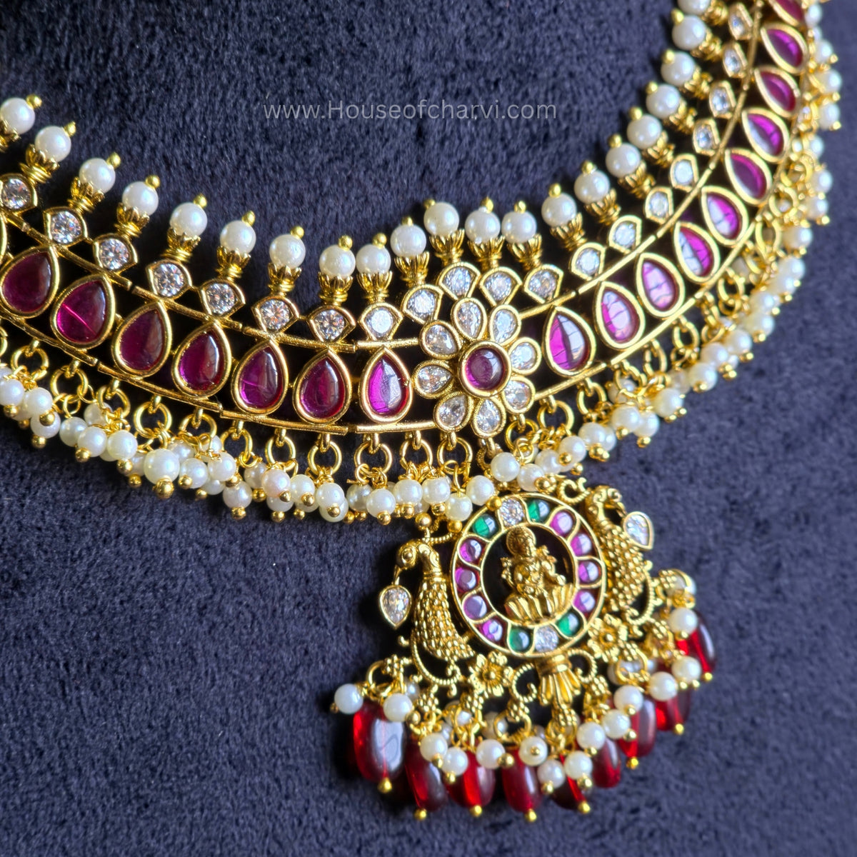 Ruby Lakshmi Necklace Set
