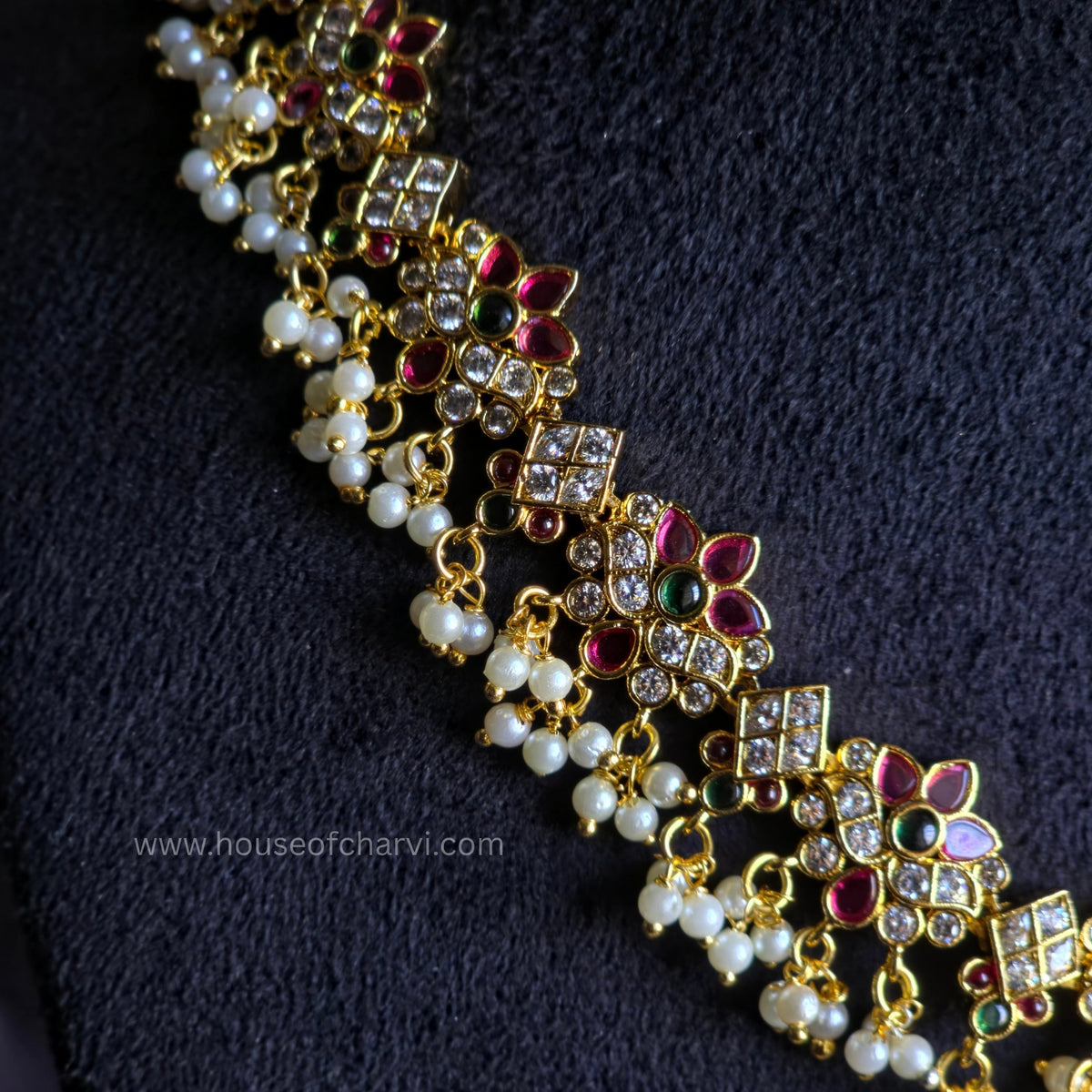 Ruby Green Necklace Set