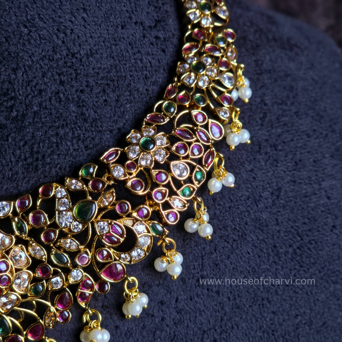 Ruby Green Necklace Set