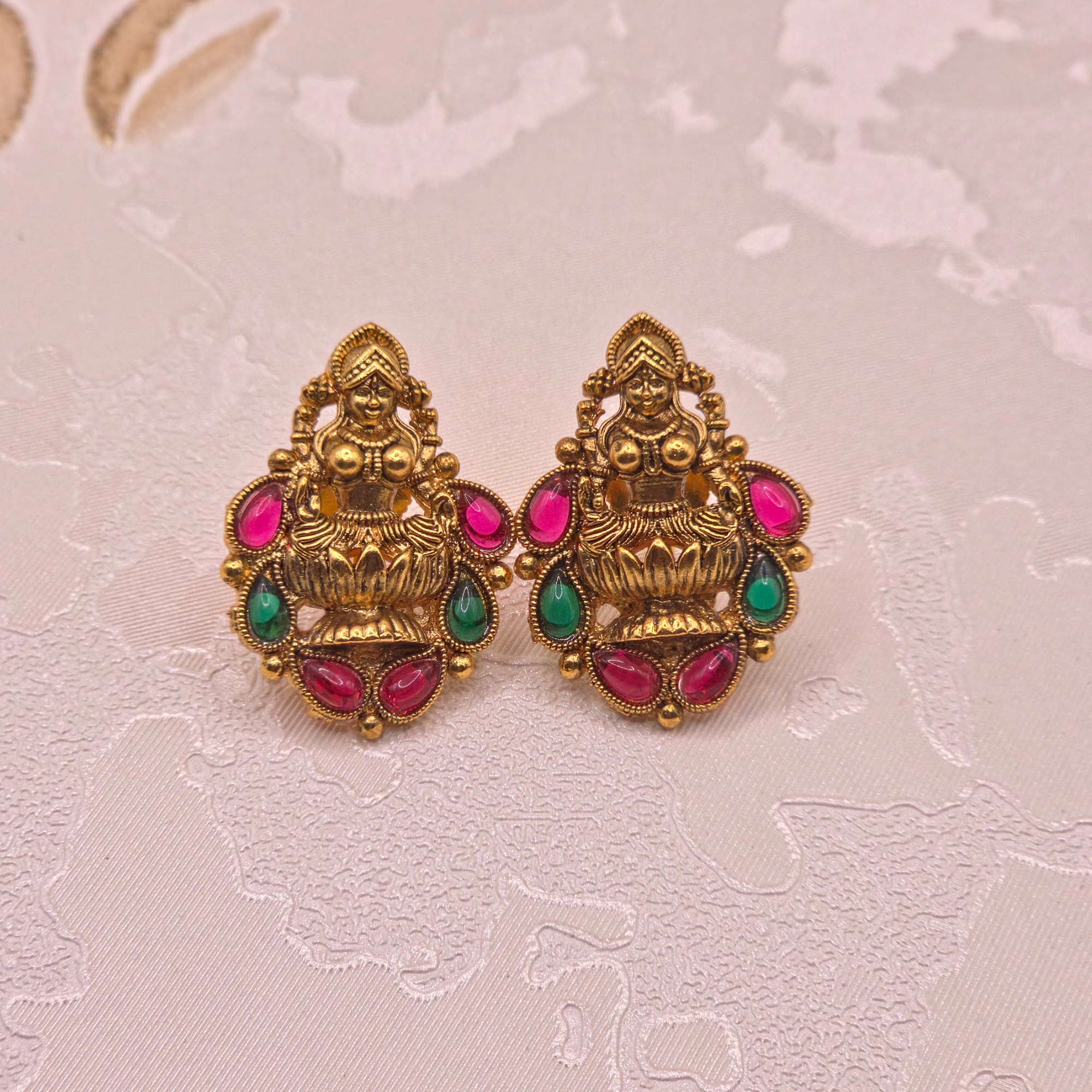 Lakshmi Temple Ruby Emerald Set