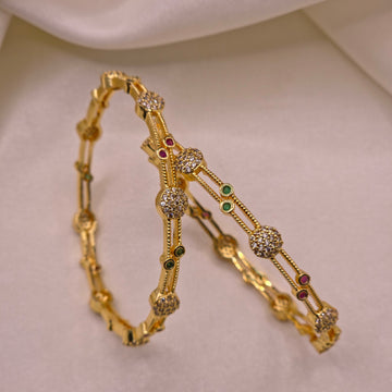 Designer CZ Gold Bangles