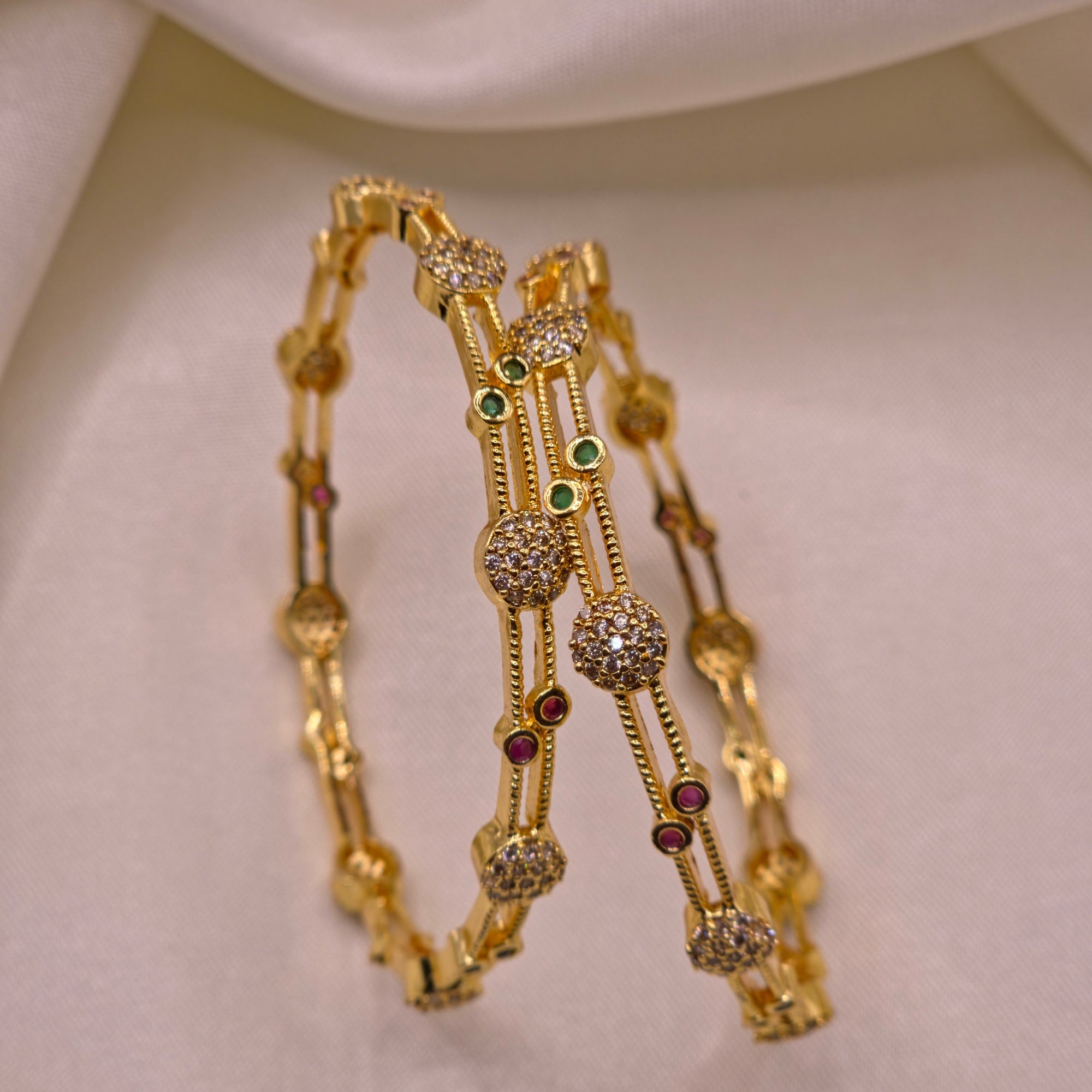 Designer CZ Gold Bangles