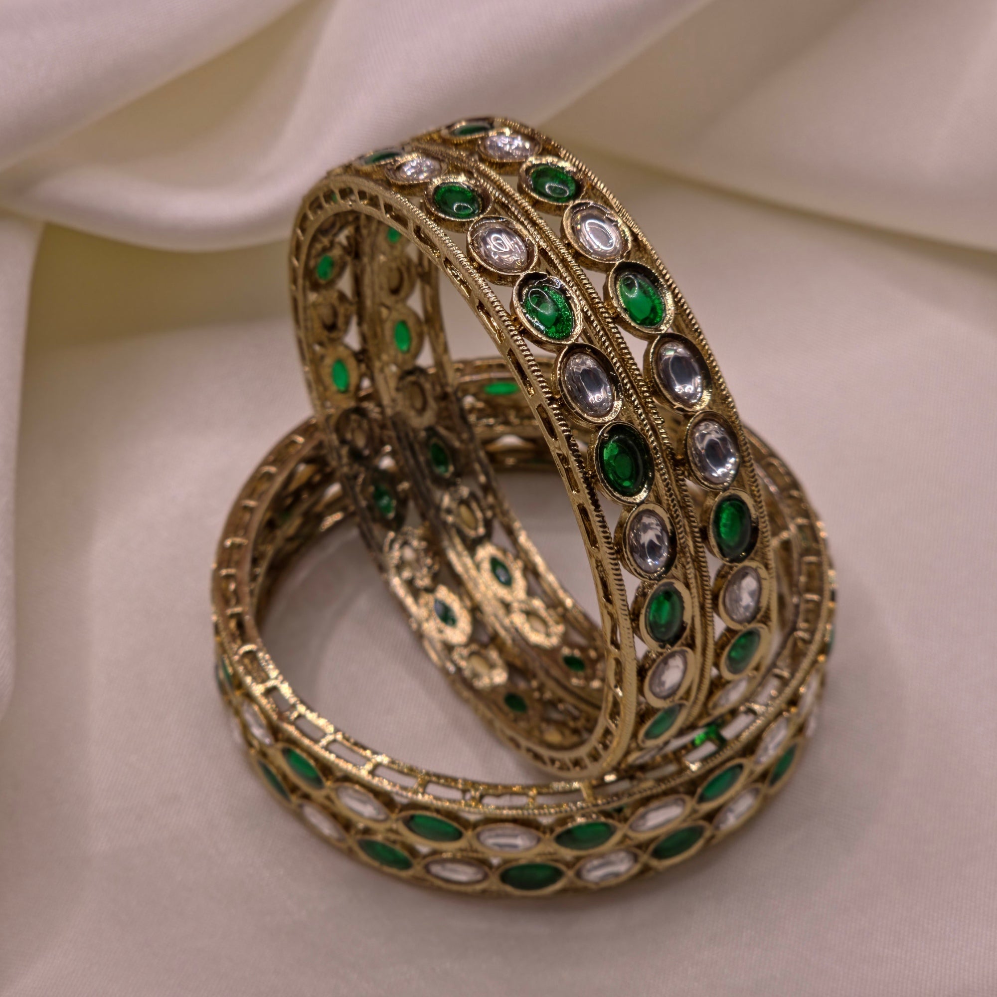 Premium Oval Stone Bangles (pack of 4)