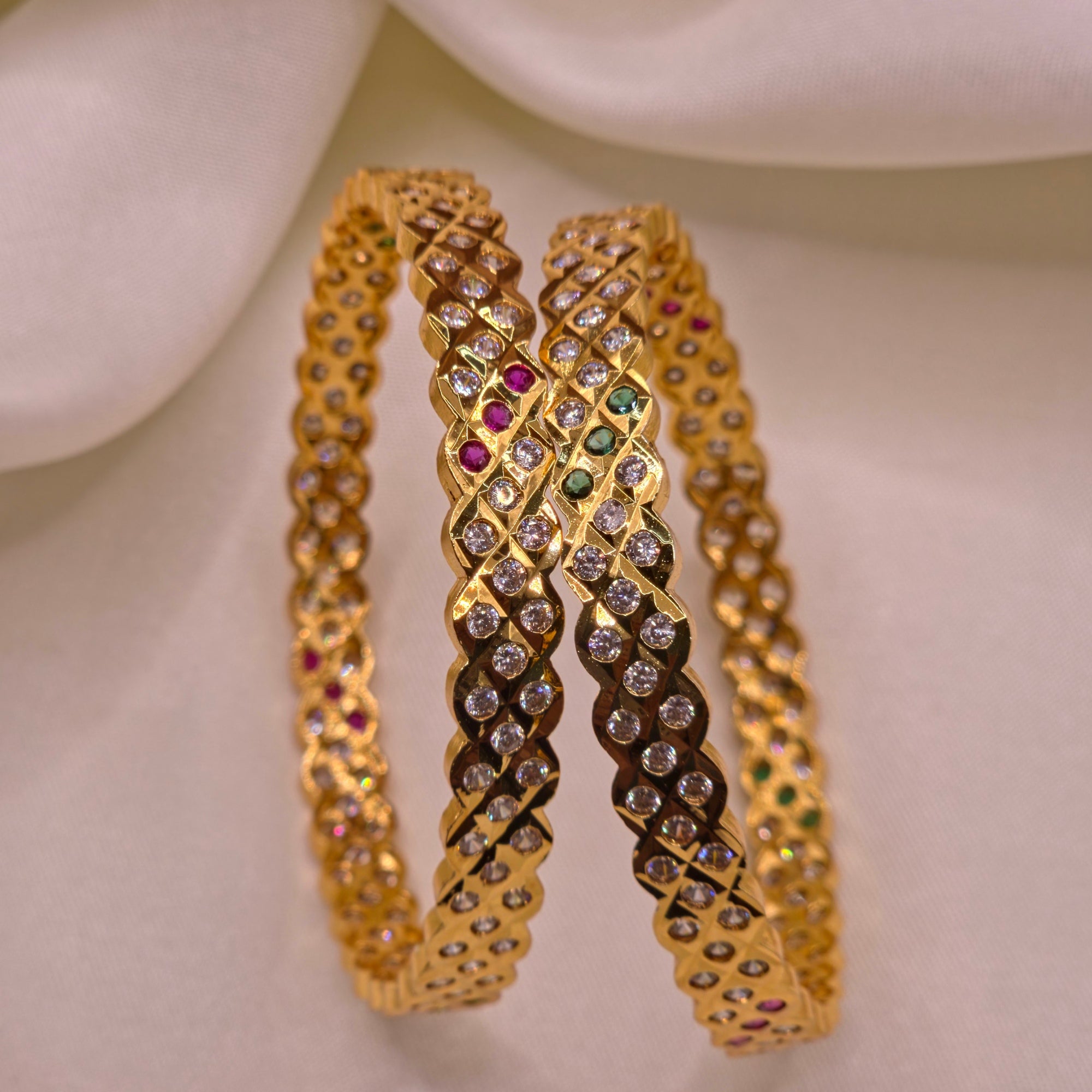 Elegant Crystal Bangle Set