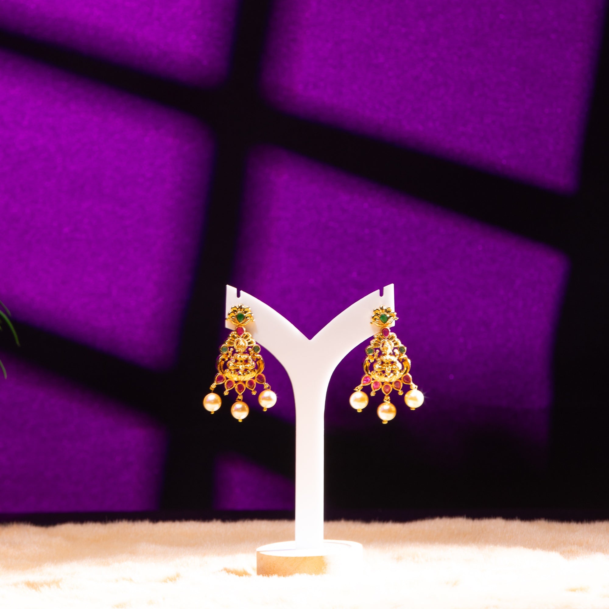 "Lakshmi Pearl Haaram Jhumka Set