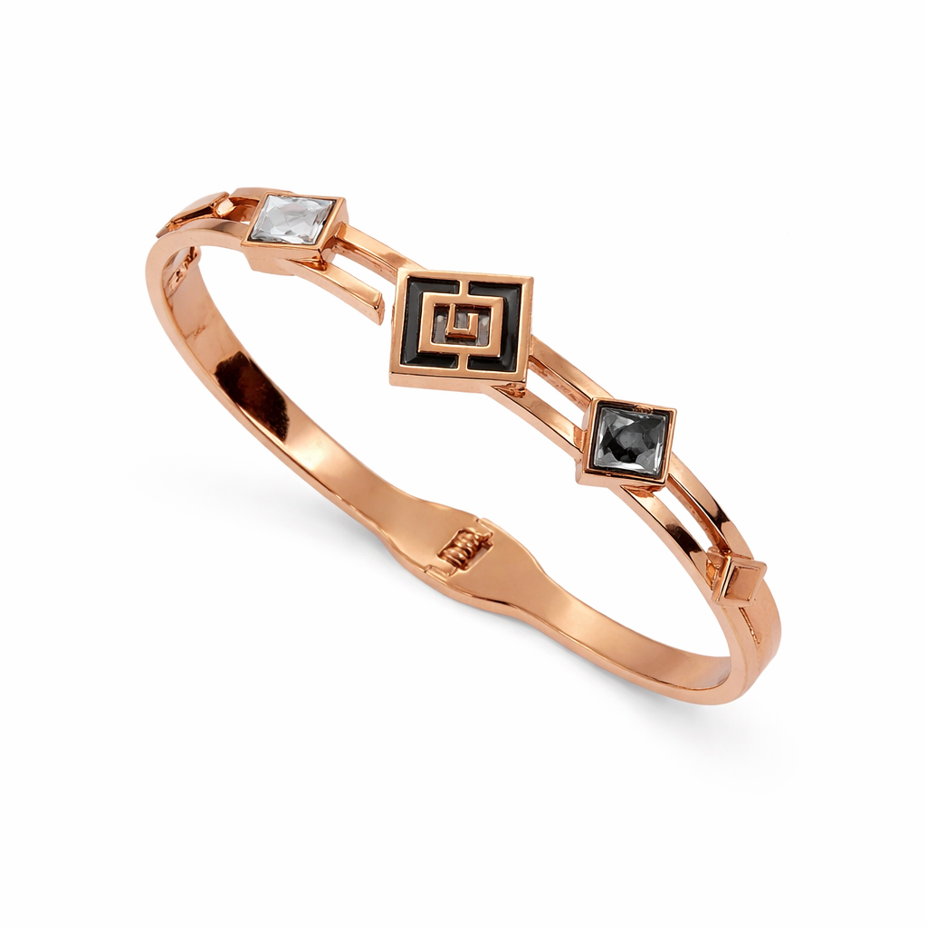 Square Crystal Black White Bracelet
