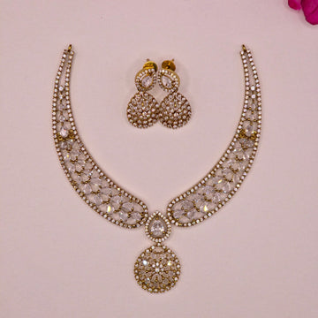 Crystal Teardrop Bridal Necklace Set