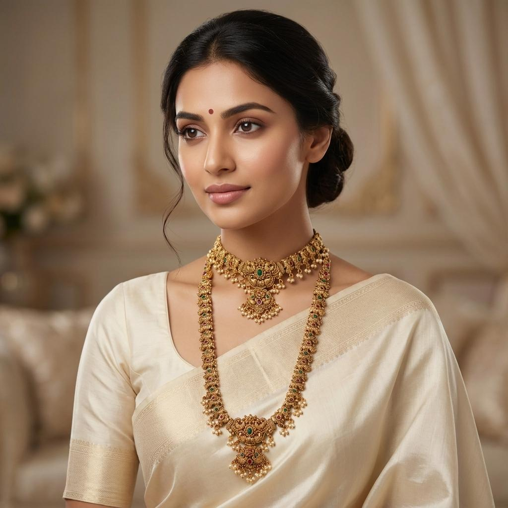 Ruby Emerald Bridal Set