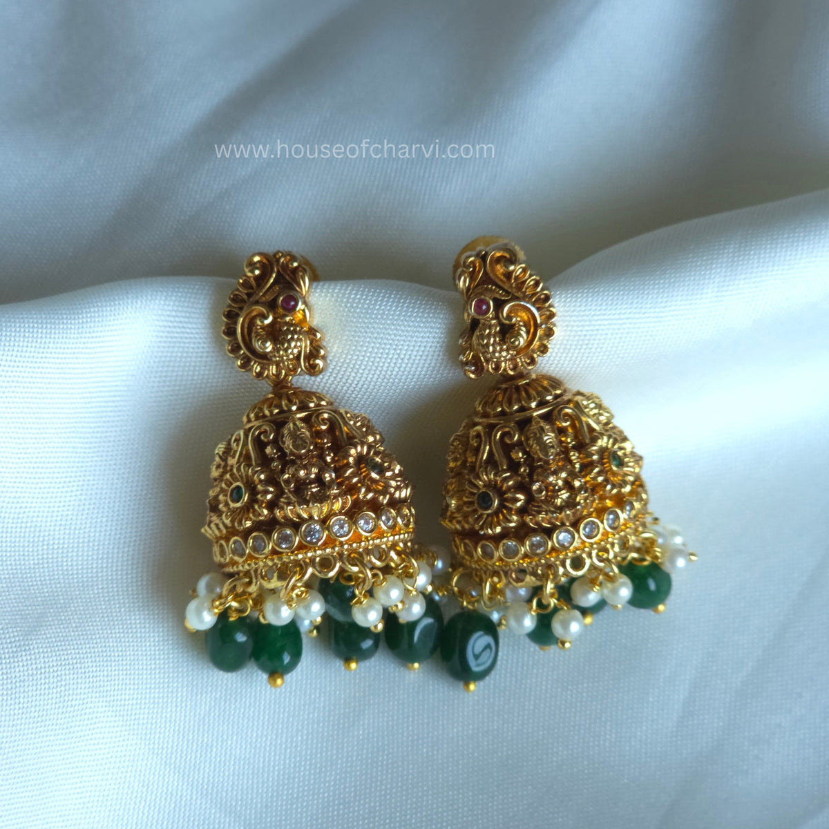 Peacock Temple Necklace Set
