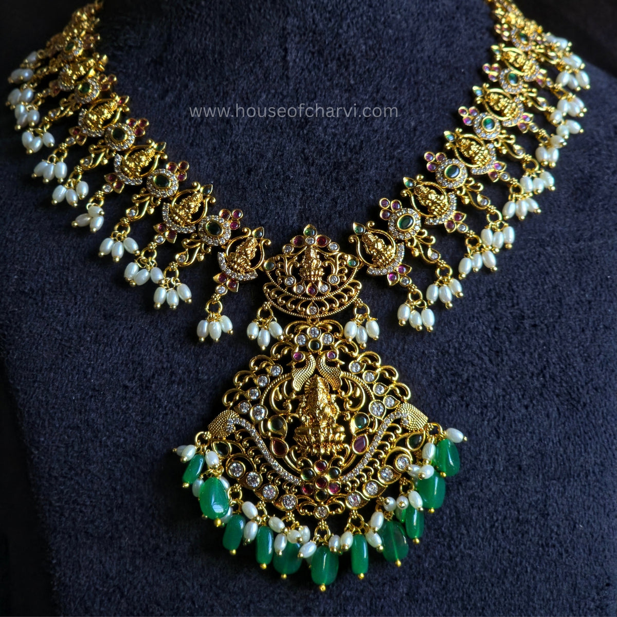 Lakshmi Peacock Necklace Set