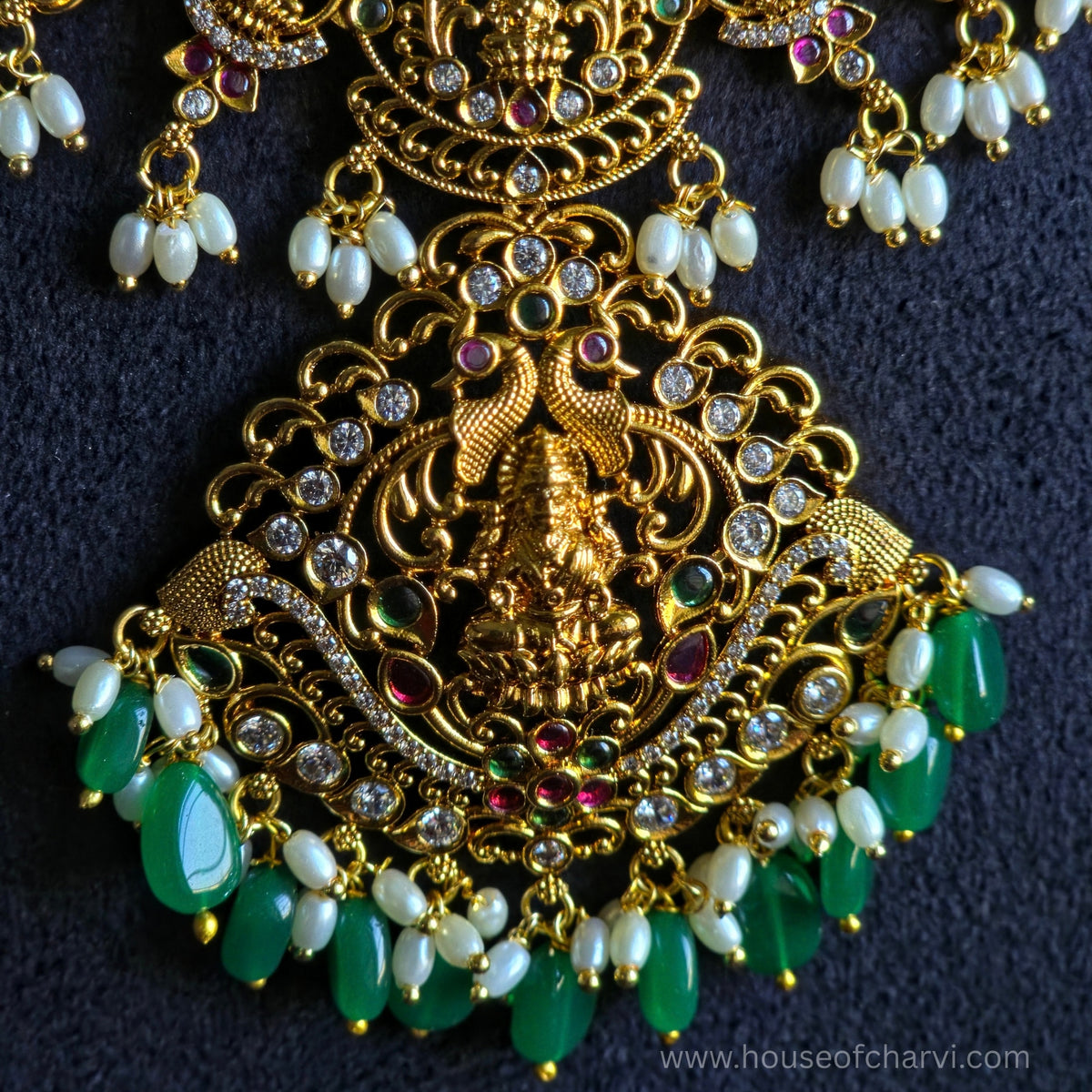 Lakshmi Peacock Necklace Set