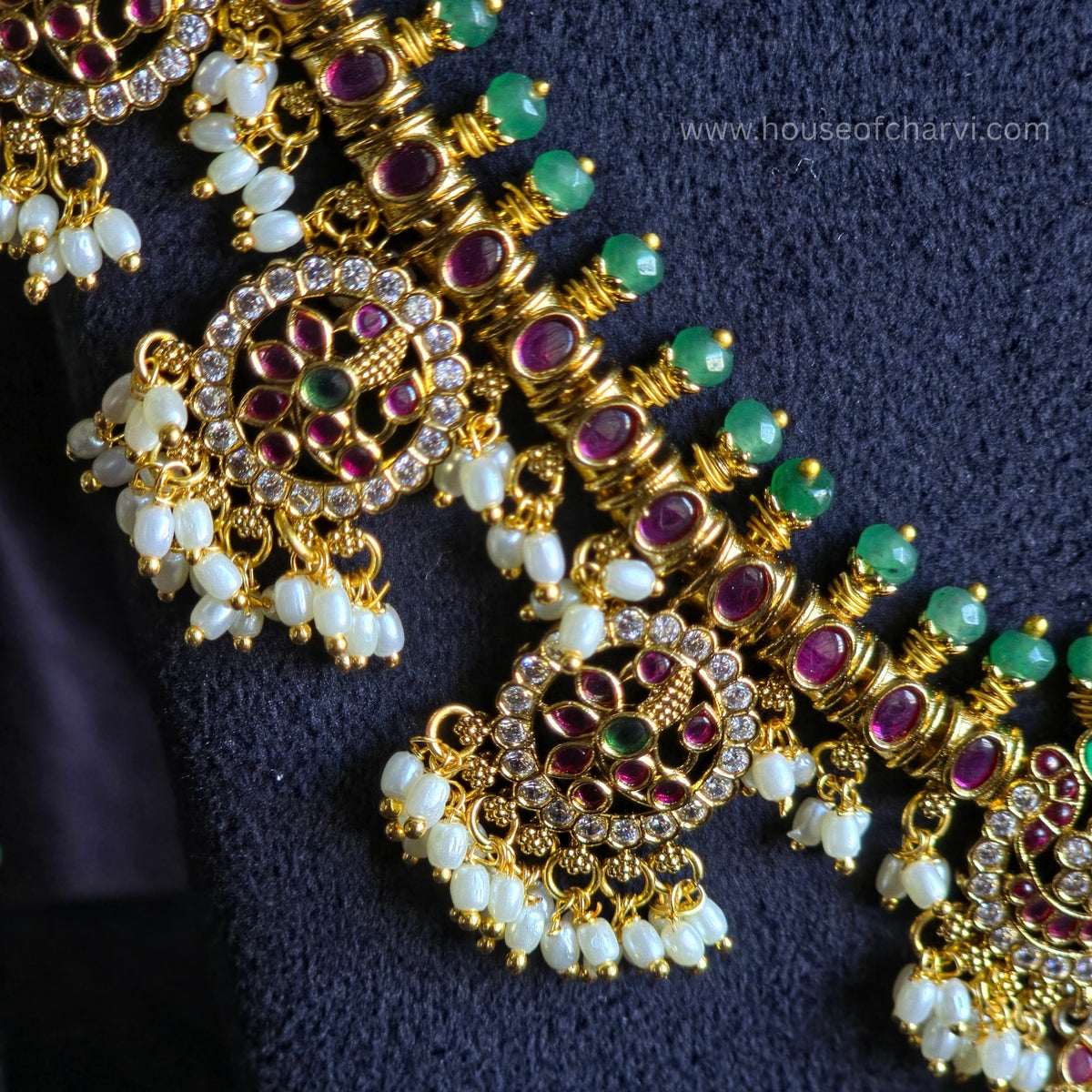 Grand Ruby Green Necklace Set