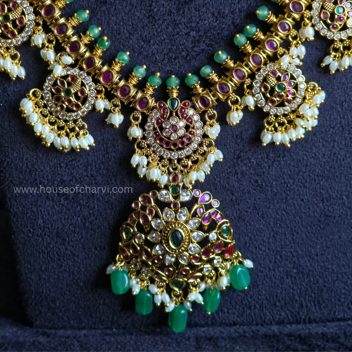 Grand Ruby Green Necklace Set