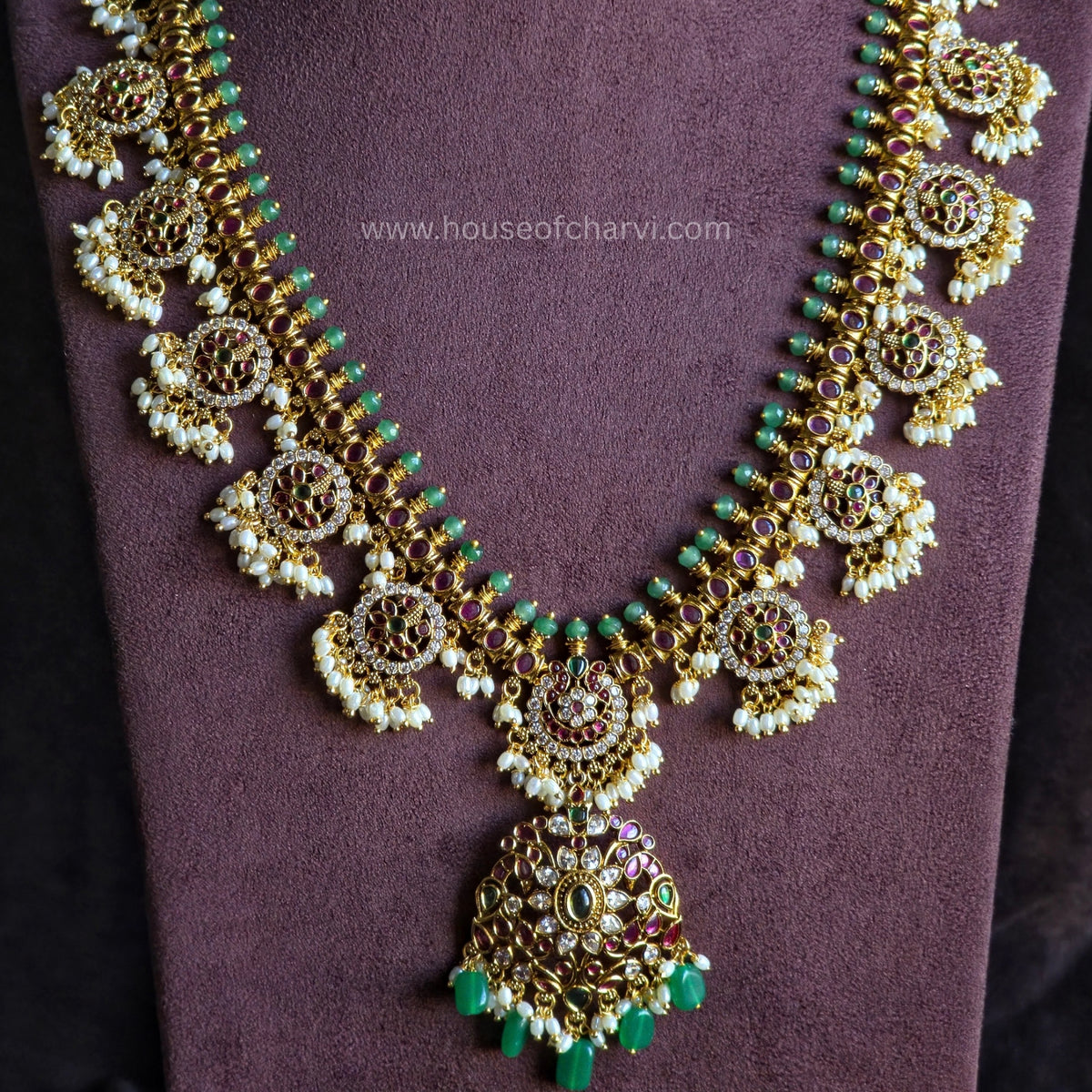 Grand Ruby Green Necklace Set