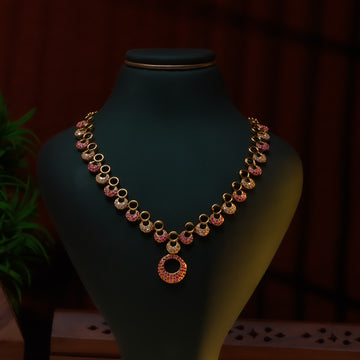 Rose Halo Circle Necklace Set