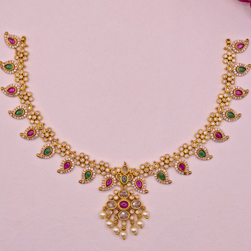Ruby Emerald Paisley Kundan Neckset