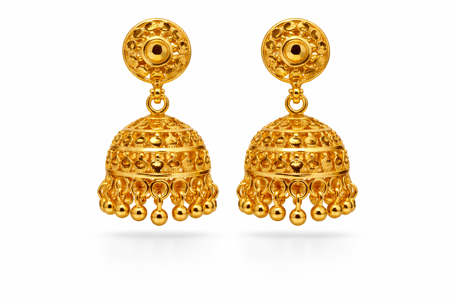 Grand Microgold Plated Dome Jhumkas ( Small )