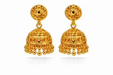 Grand Microgold Plated Dome Jhumkas ( Small )