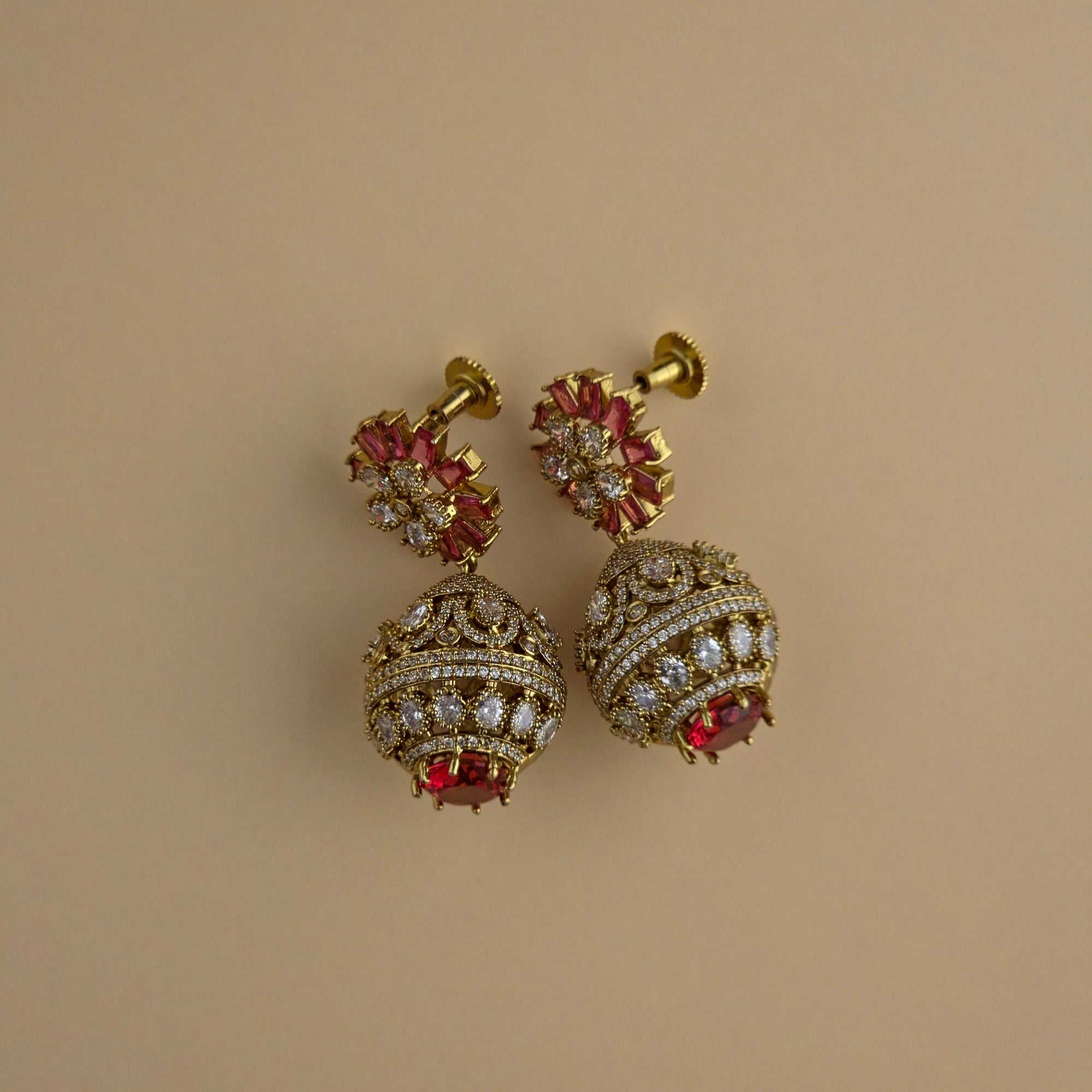 Royal Ruby Victorian Floral CZ NeckSet