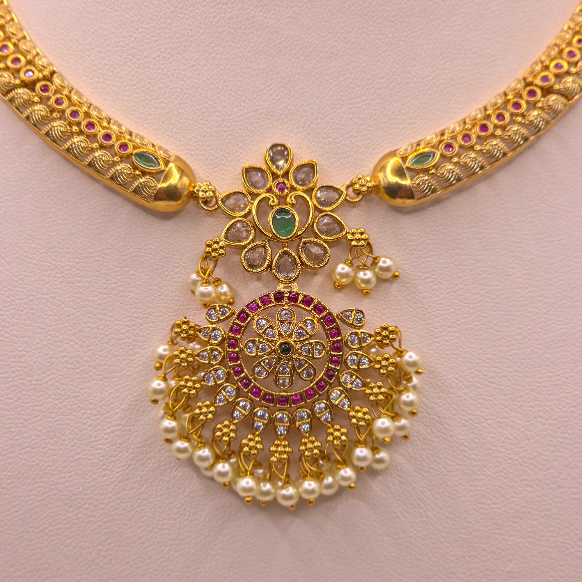 Peacock Pearl Jhumka Set