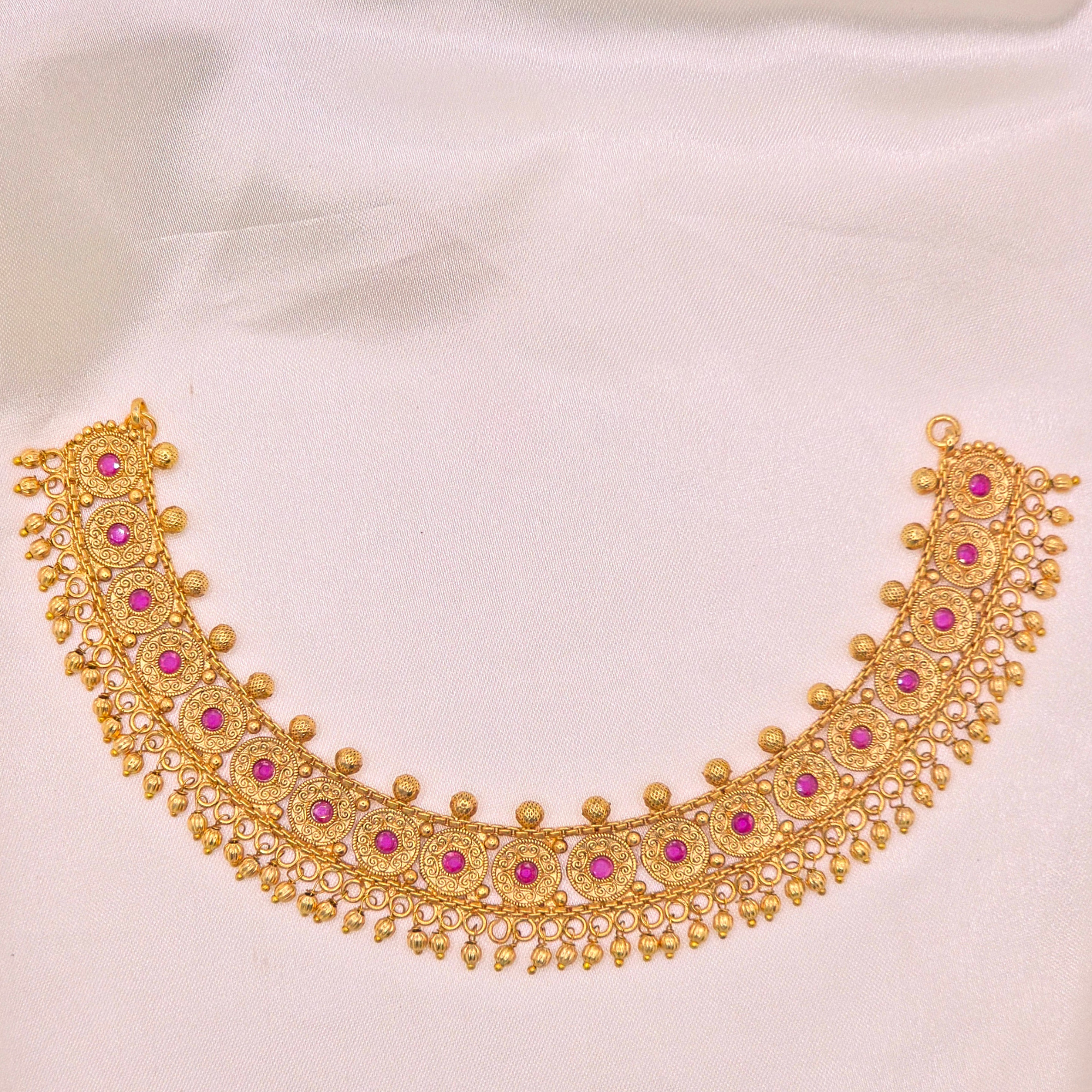 Ruby Circular Antique Necklace Set