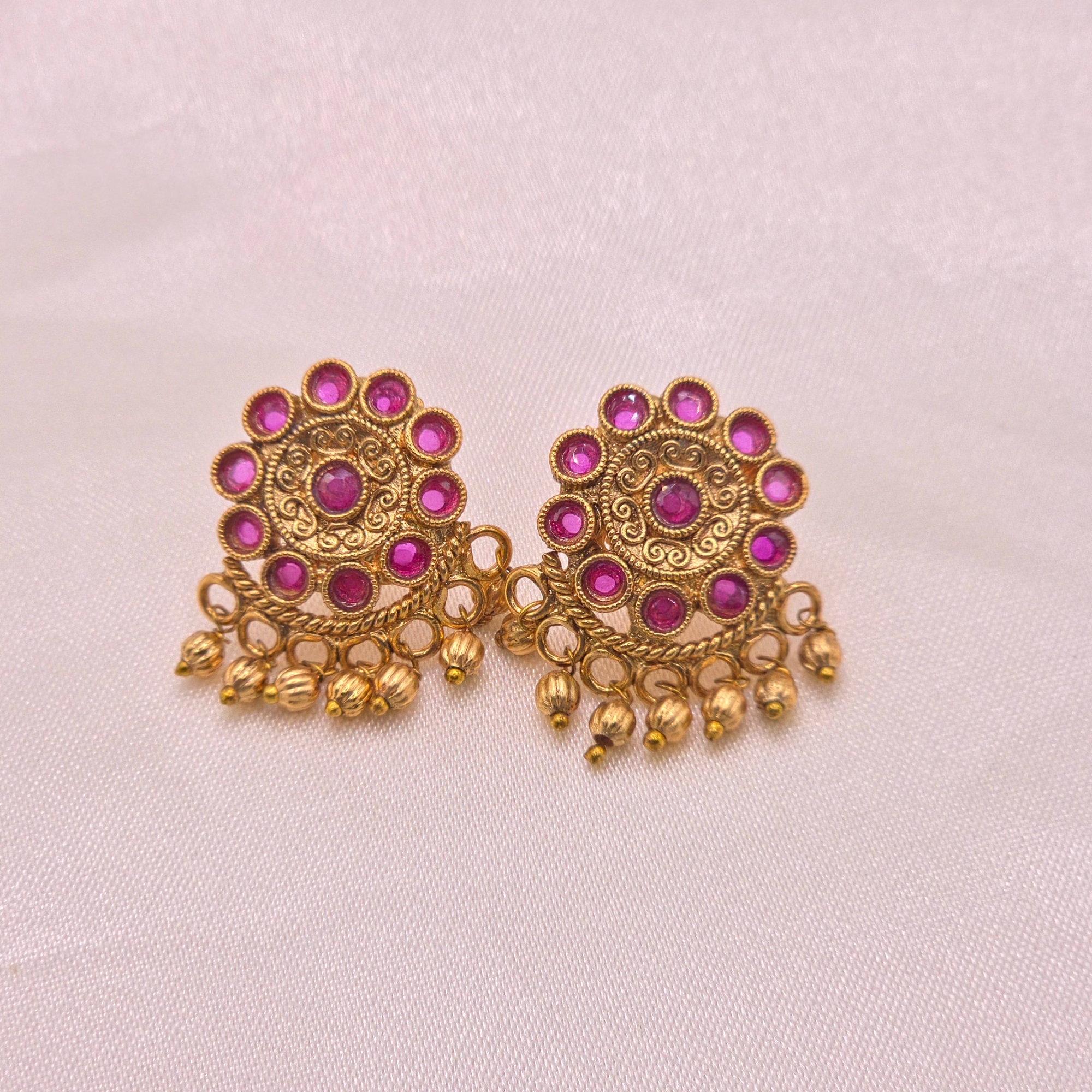 Ruby Circular Antique Necklace Set