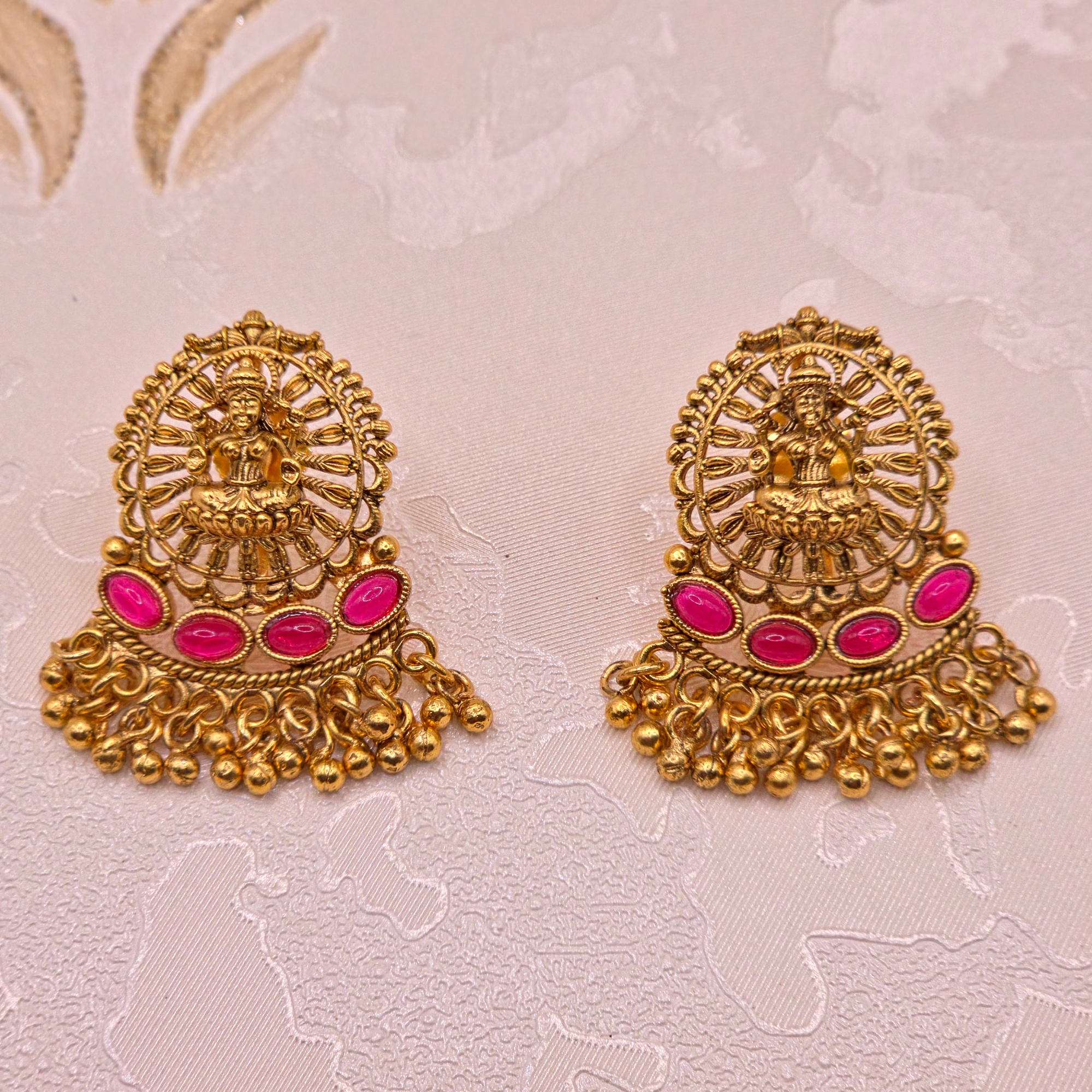 Lakshmi Coin Ruby Temple Set