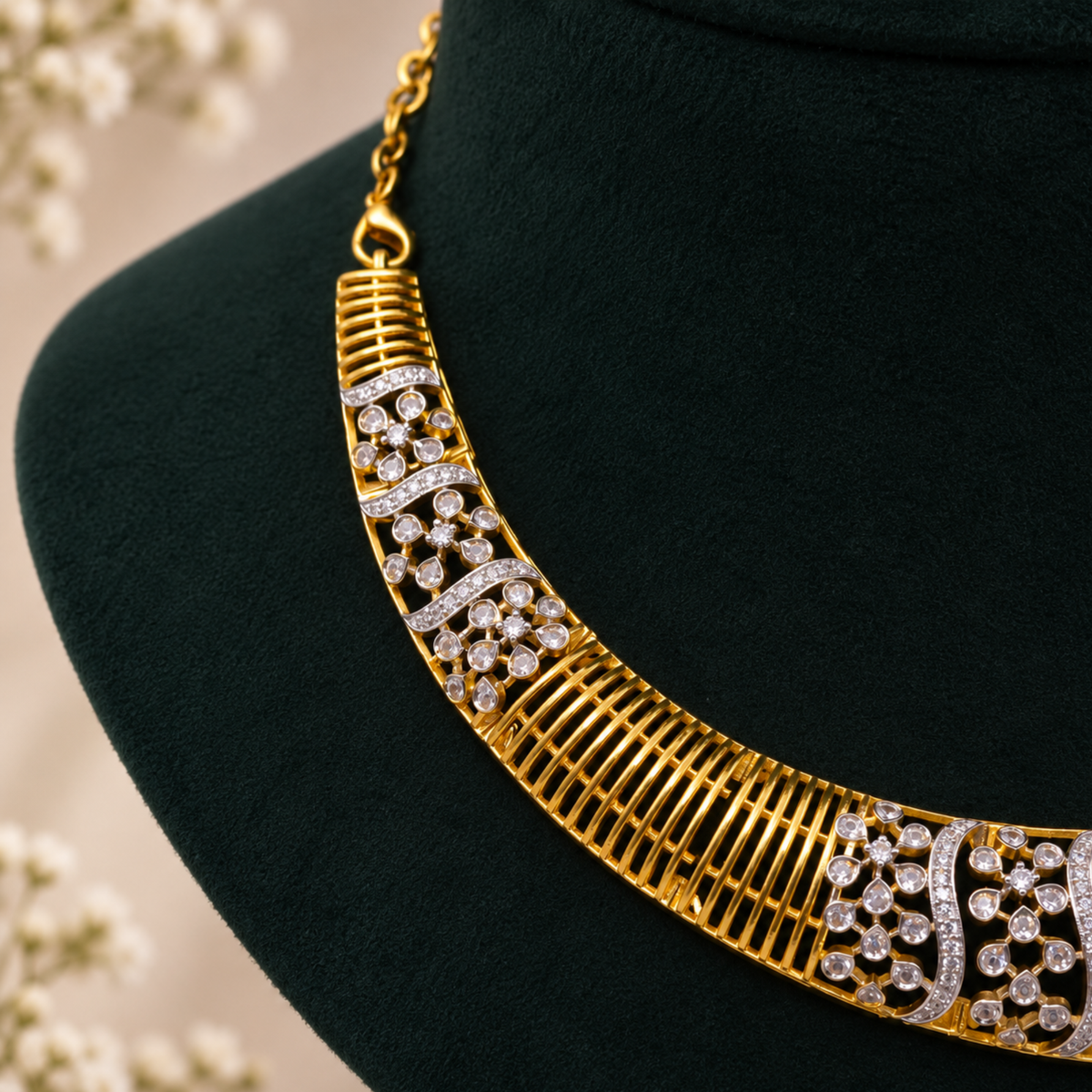 Emerald CZ Statement Necklace Set