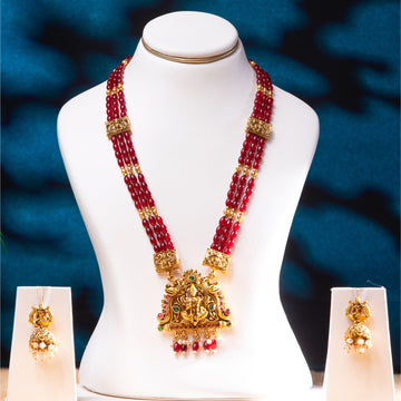 Lakshmi Ruby Haaram Jhumka Set