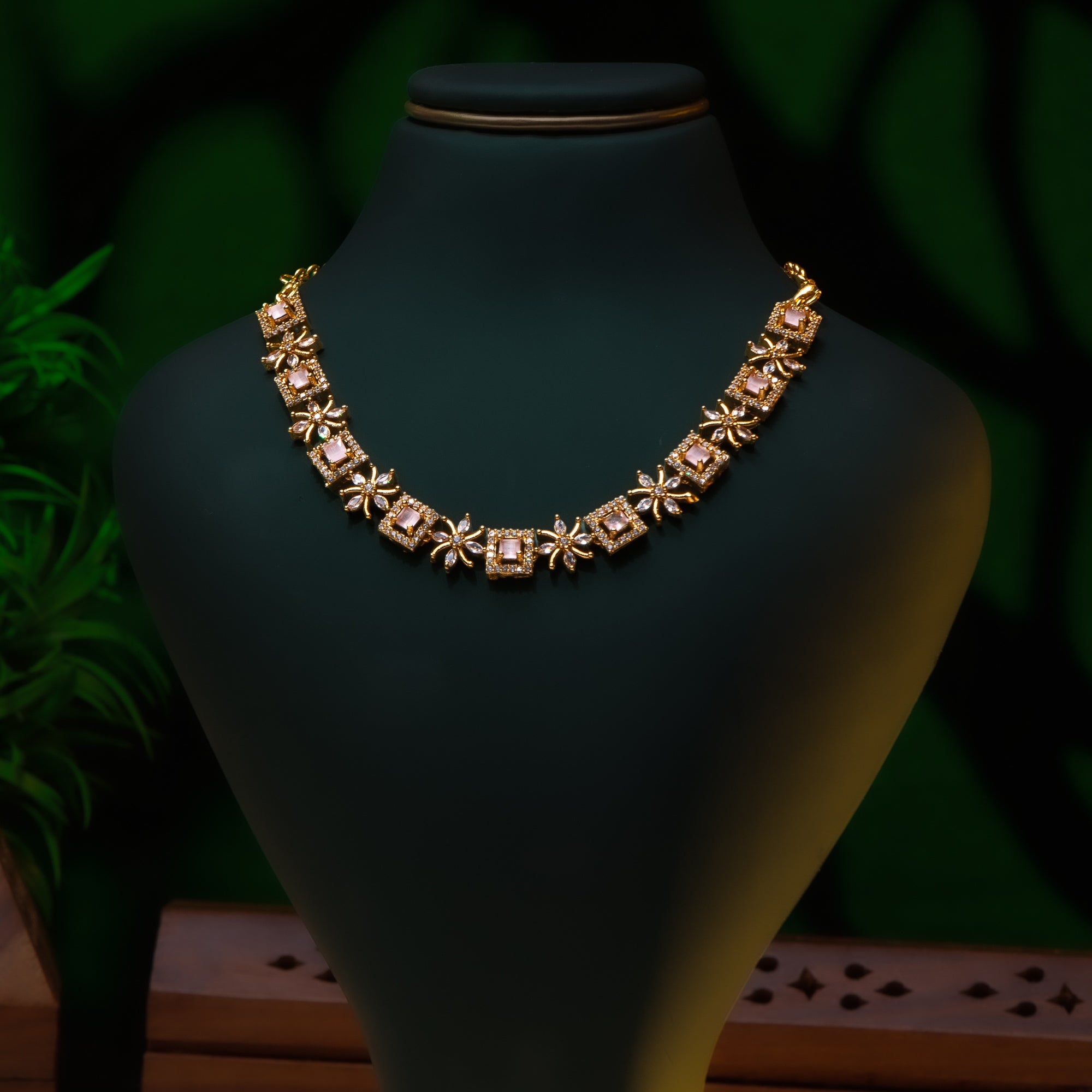 Rose-Glow Geometric Floral Set