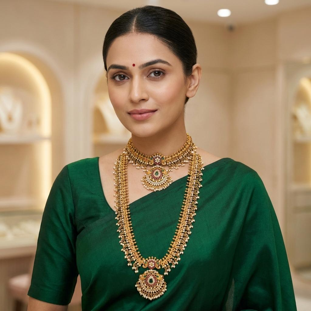 Royal Pearl Kundan Bridal Combo Set