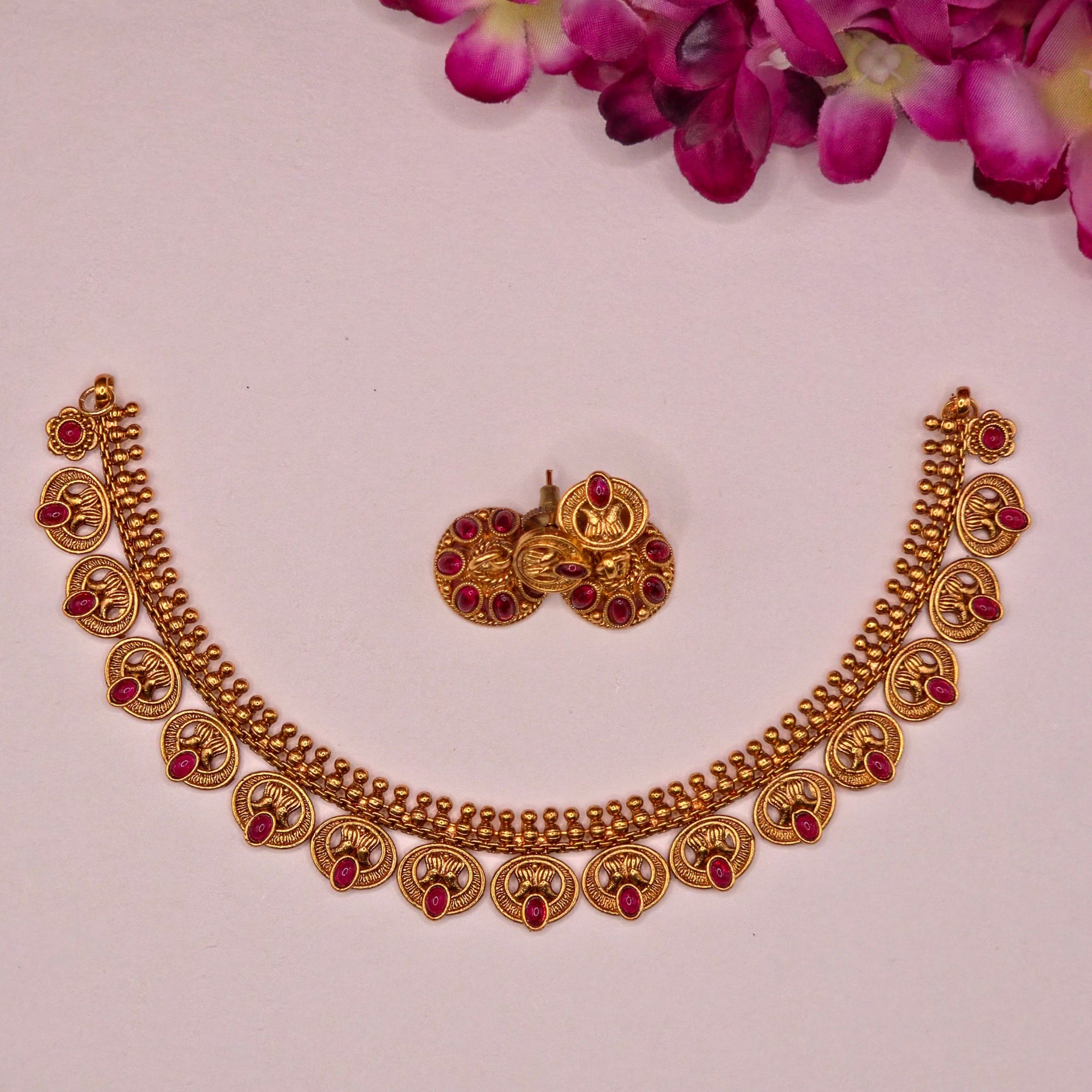 Ruby Coin Antique Choker Set