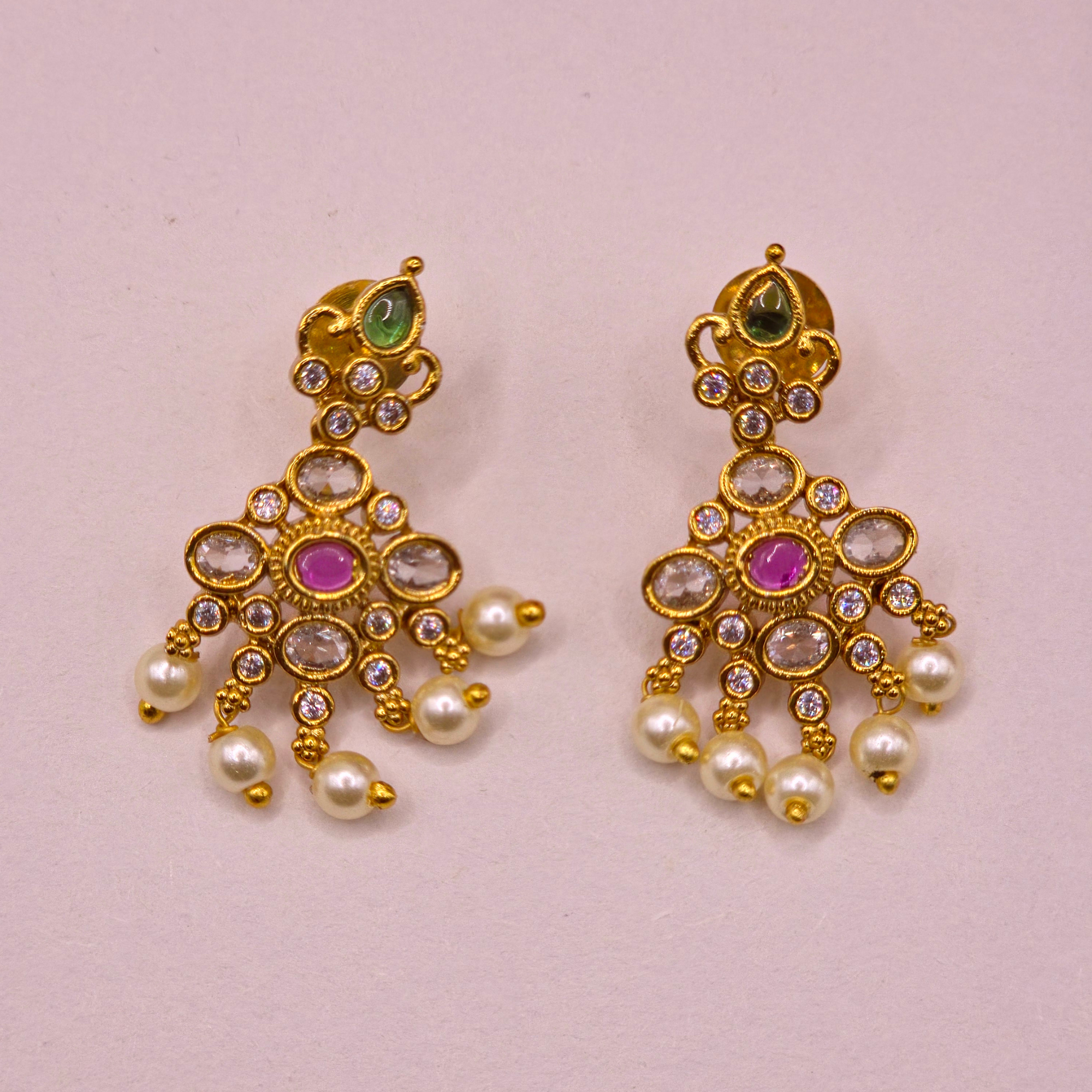 Ruby Emerald Paisley Kundan Neckset