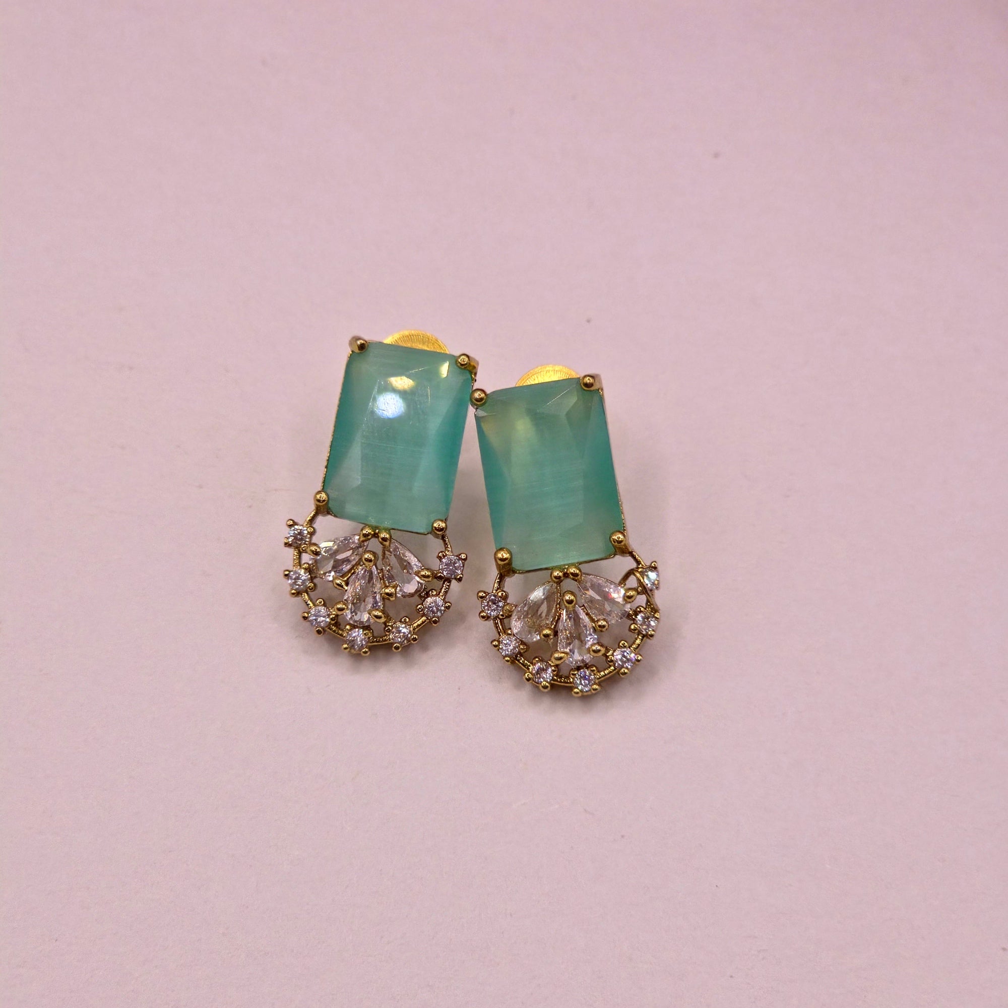 Pastel Green CZ Premium Bridal Hasli Neckpiece