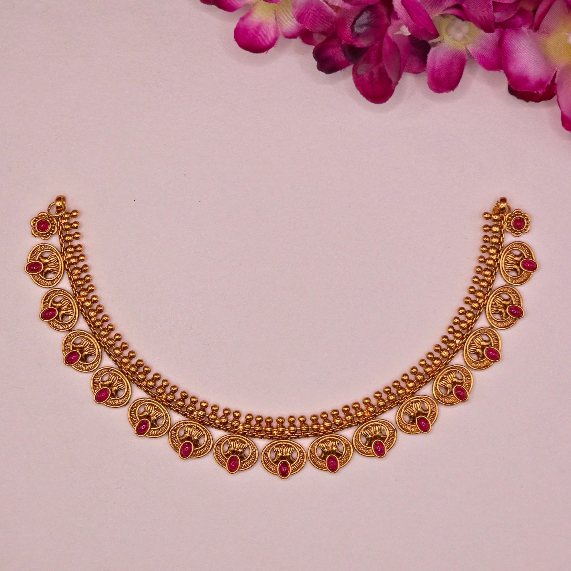 Ruby Coin Antique Choker Set