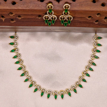 Emerald Marquise CZ Necklace Set