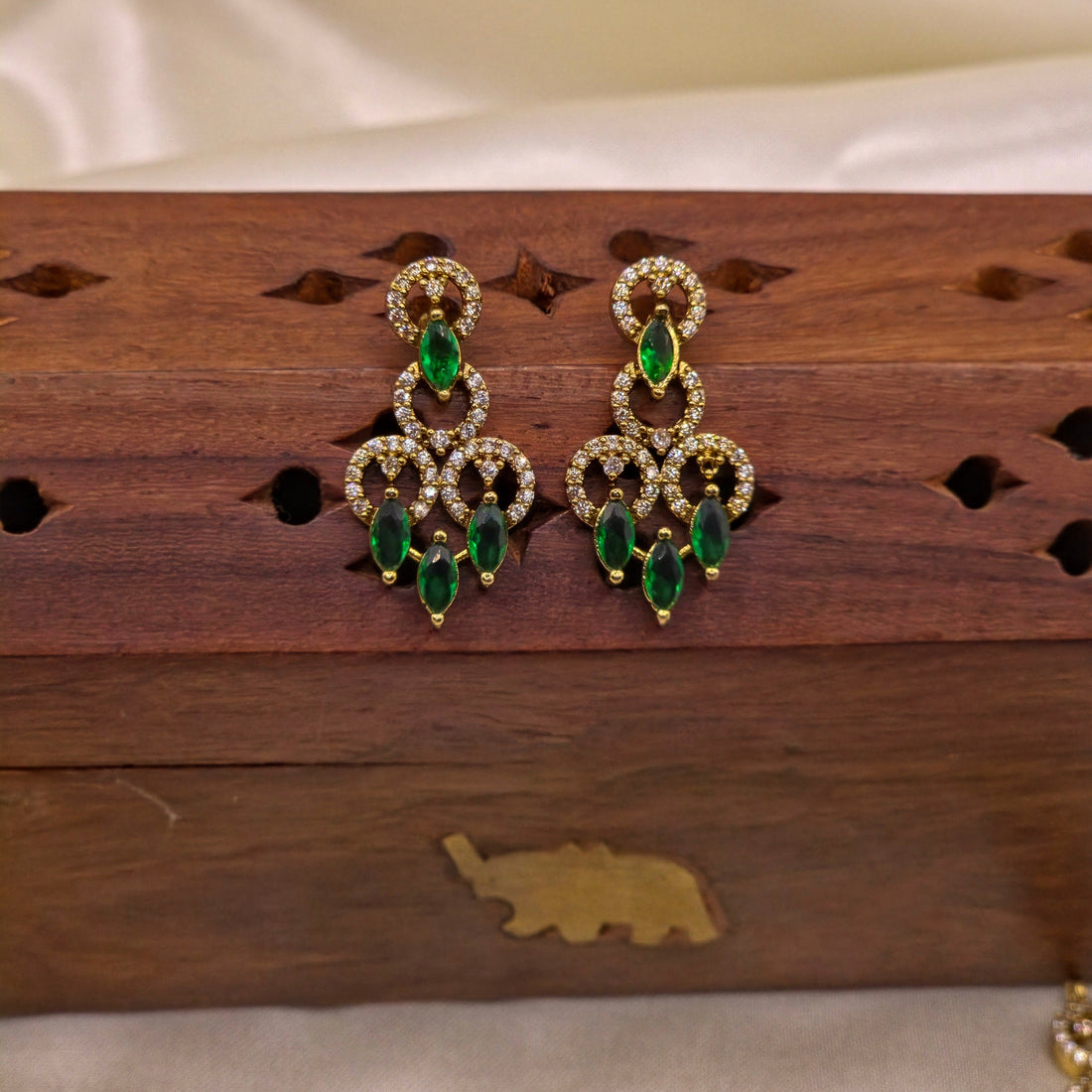 Emerald Marquise CZ Necklace Set